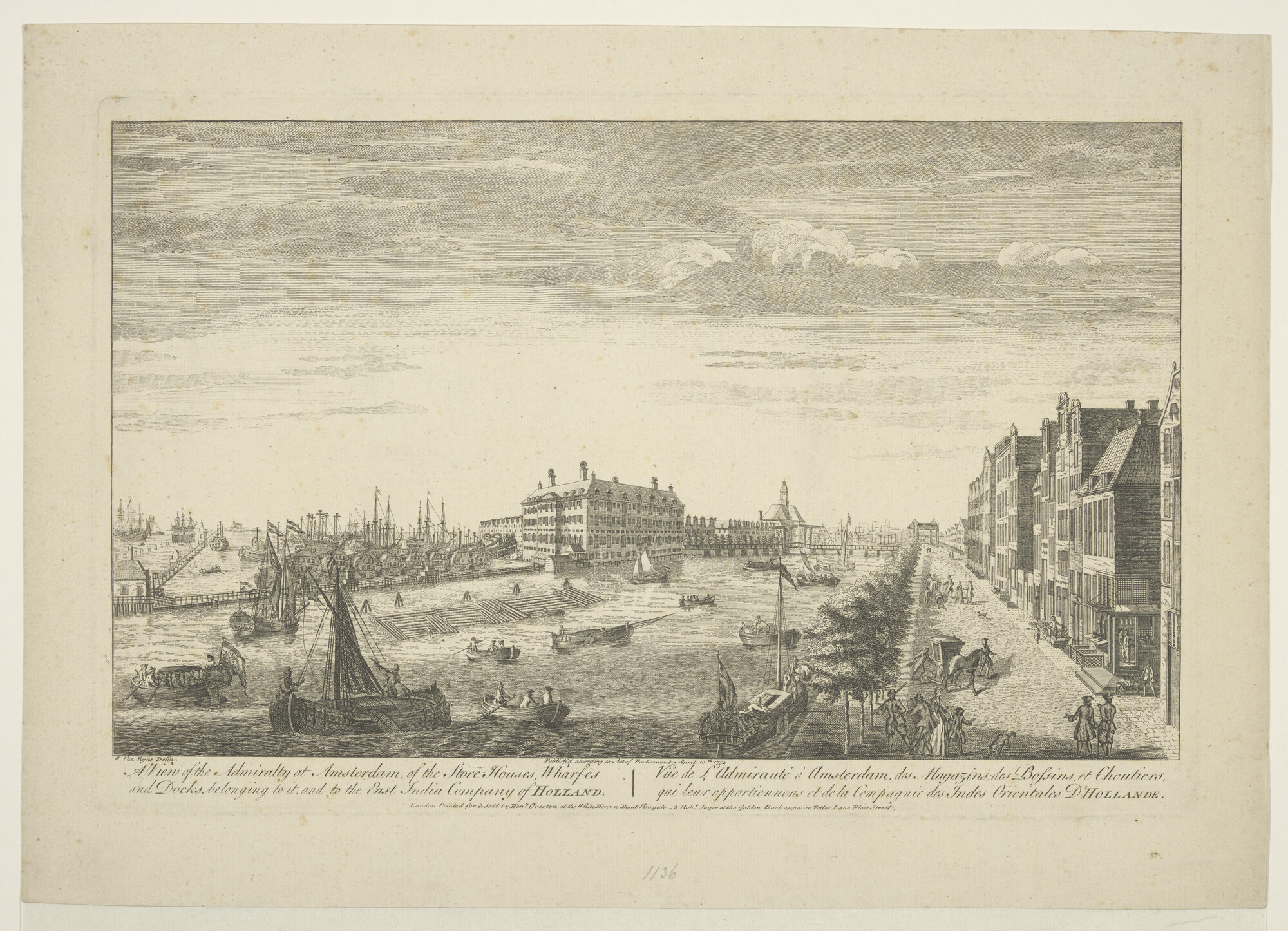 A.0482(17)2; Gezicht op het Zeemagazijn en de Admiraliteitswerf te Amsterdam; prent