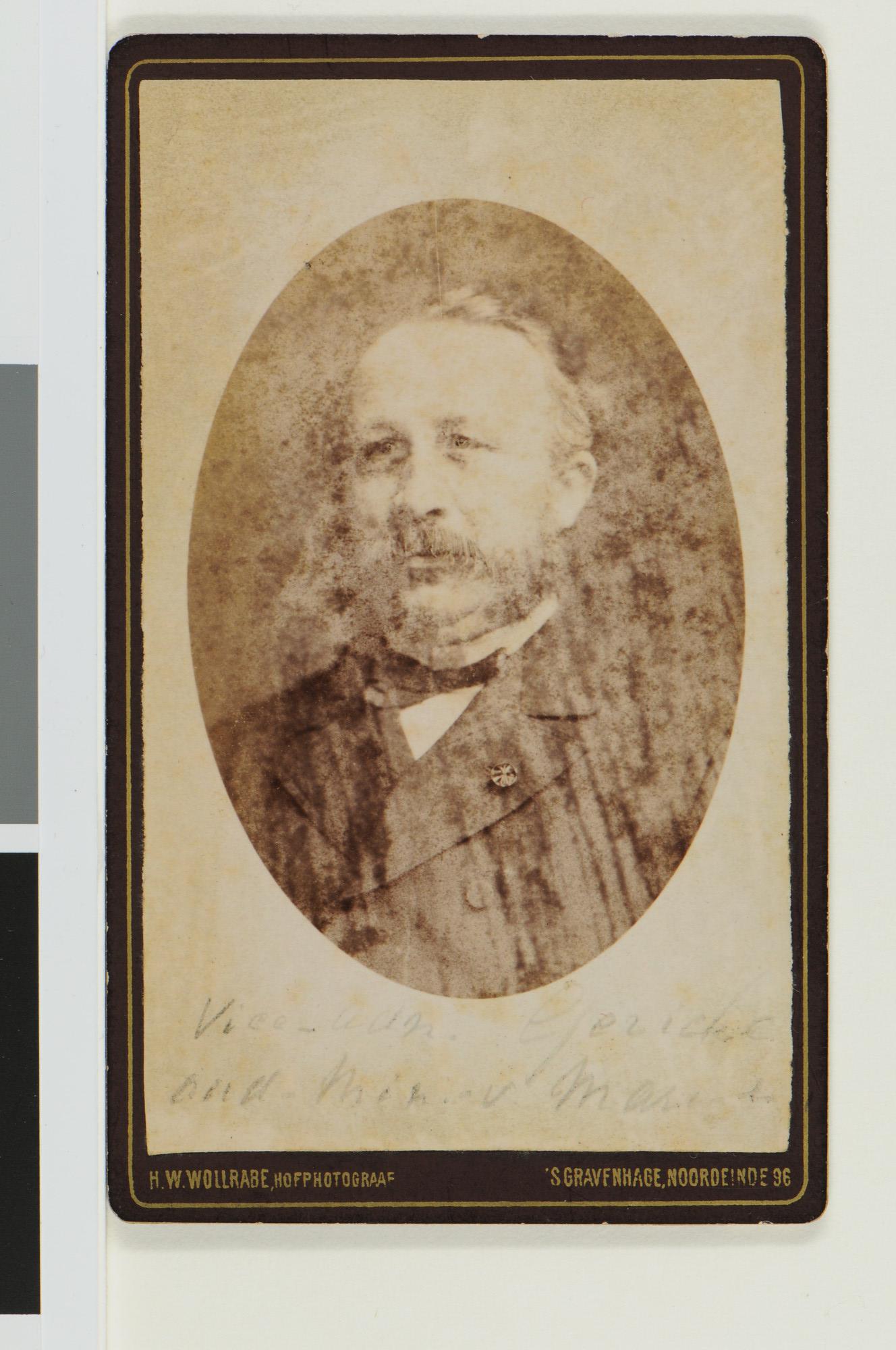 S.1555(32)02; Portretfoto van vice admiraal en minister van marine W.L.A. Gericke (1836-1914); foto