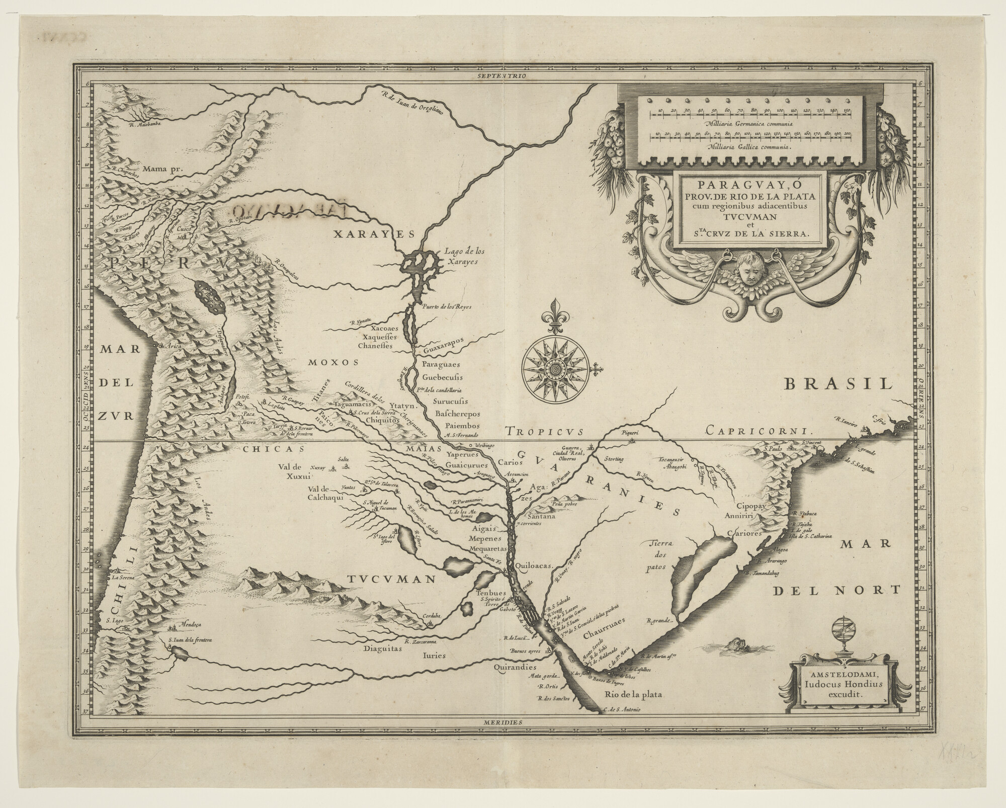 A.0145(211)041; Kaart van Paraguay, Rio de la Plata en Santa Cruz, in Zuid-Amerika; landkaart