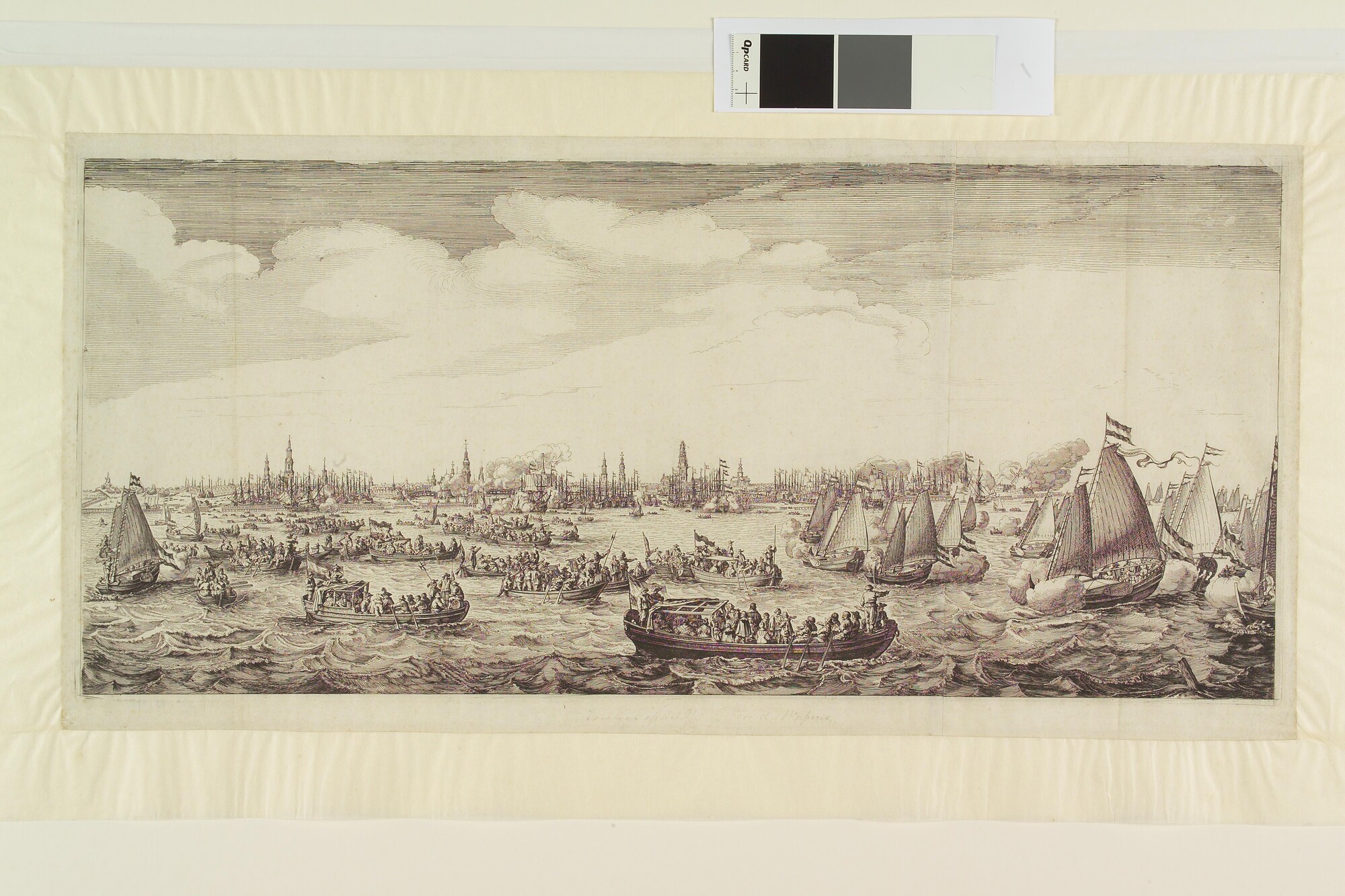 A.0145(193) [nr 0004]; Spelevaart op het IJ, bij het bezoek van Maria de Medici, 1638; prent