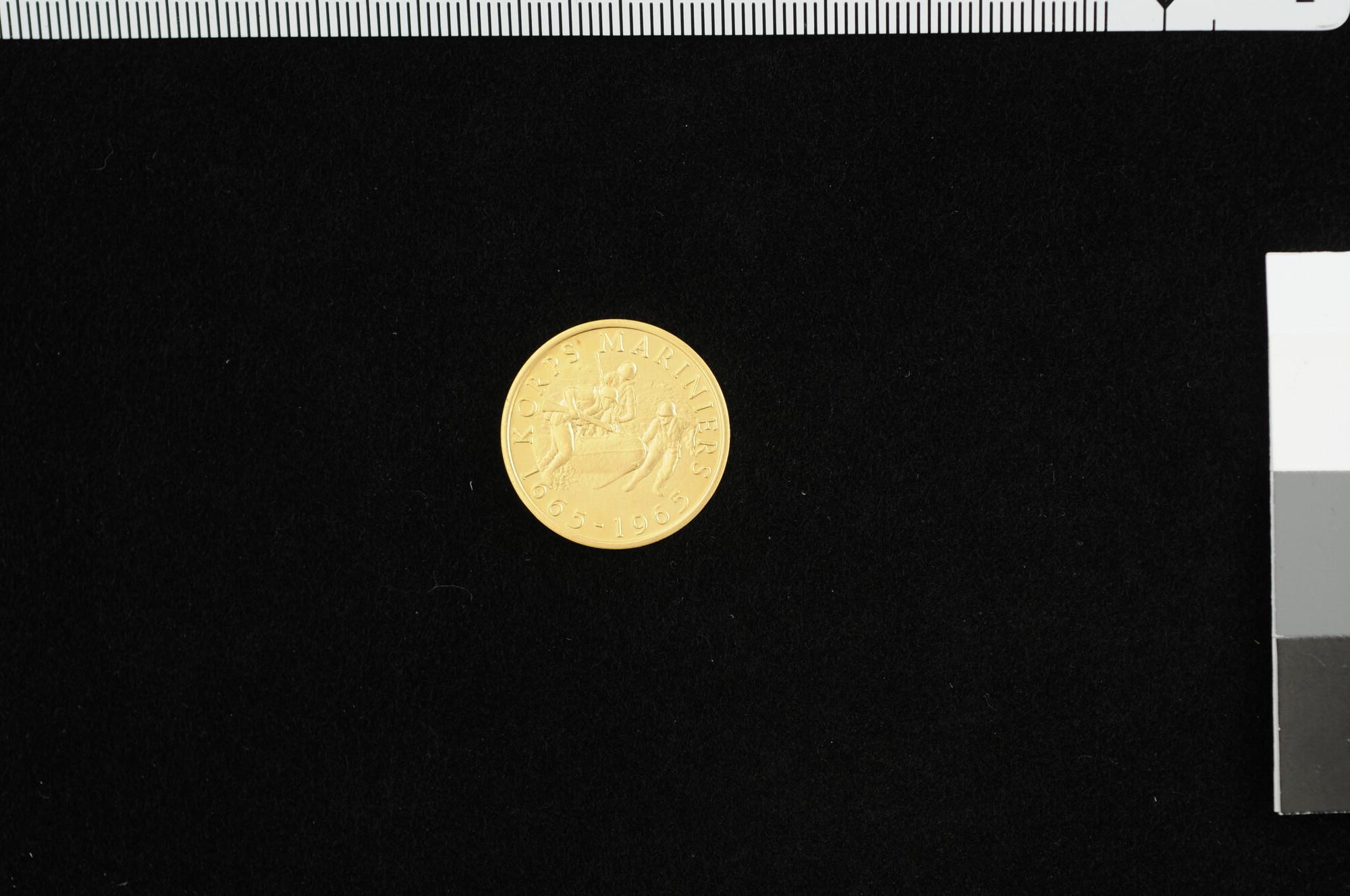 S.5483(01); Penning 300 jaar Korps Mariniers, 1965; penning