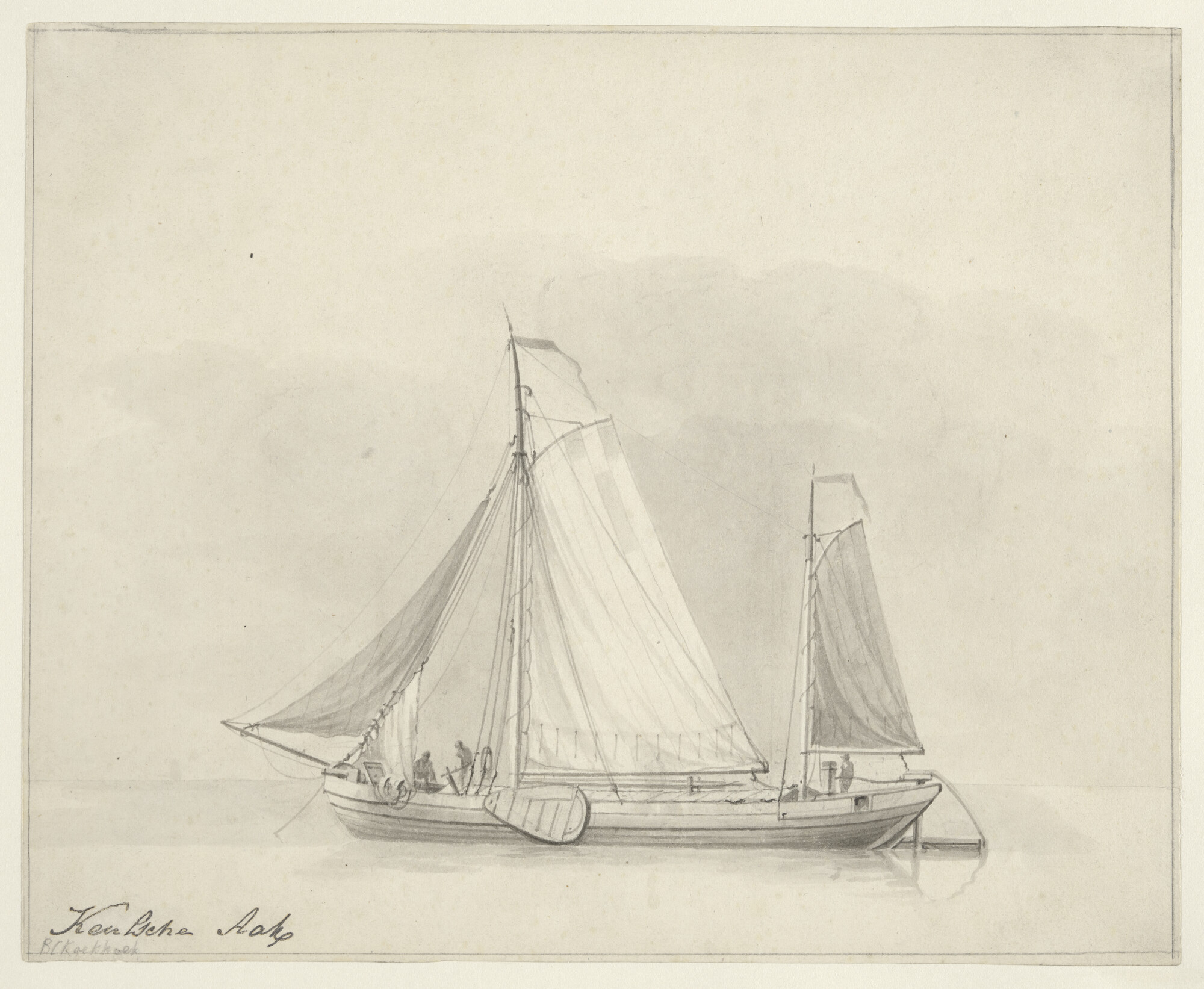 A.0149(0613); Tekening van een Keulse aak; tekening