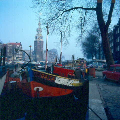S.9100(4342); Stadsgezicht in Amsterdam; diapositief
