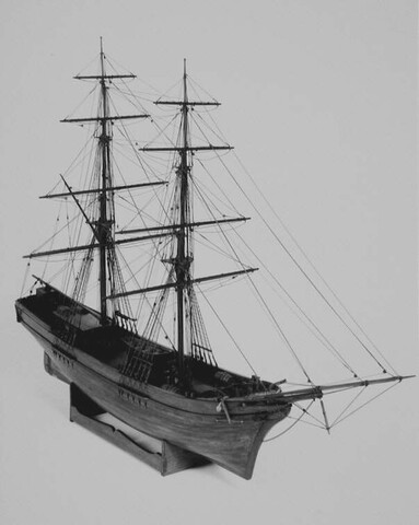 A.0036; Model van een brik; scheepsmodel