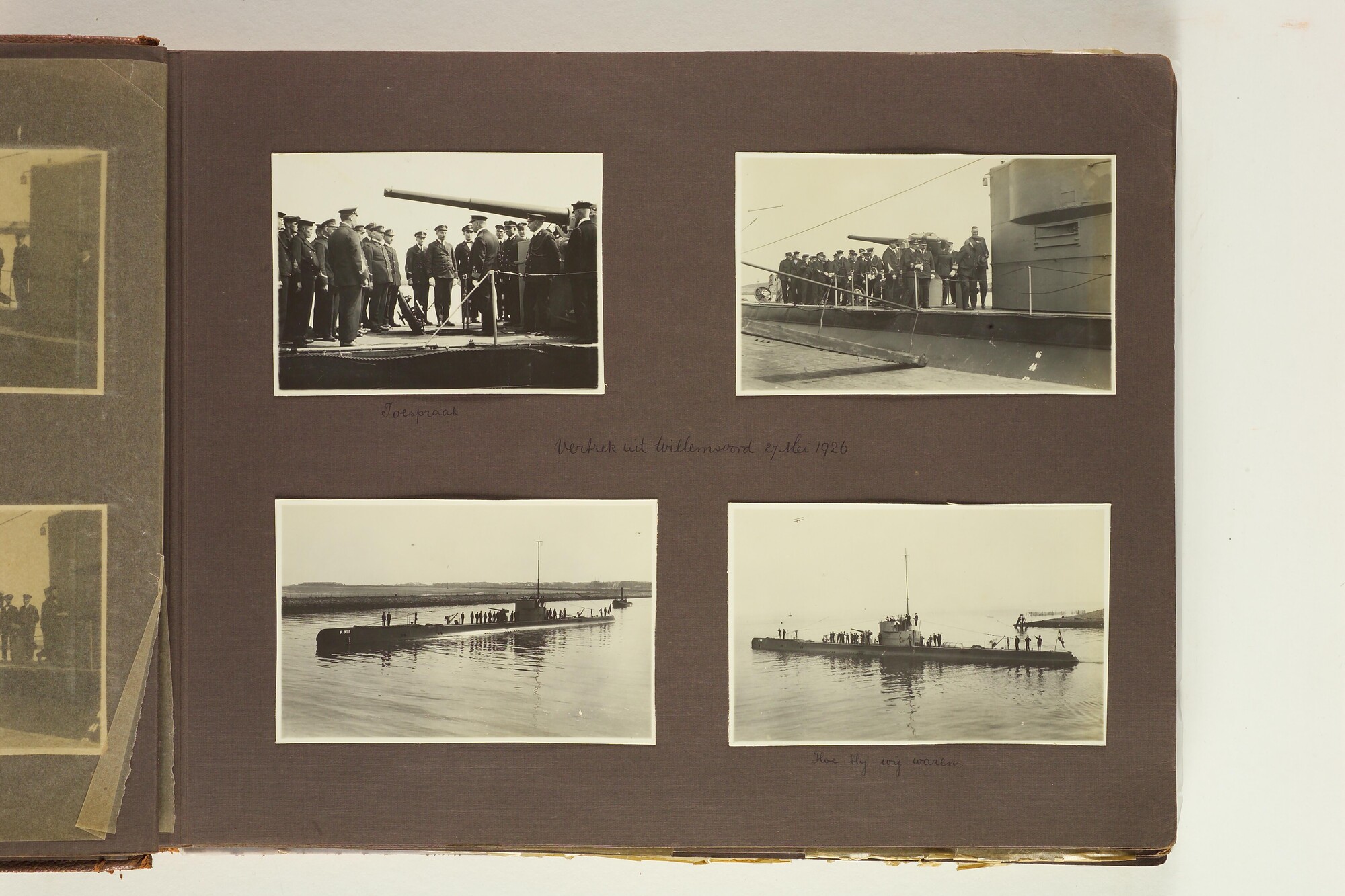S.4660; Album van M.S. Wytema met foto's van de wereldreis van de onderzeeboot Hr.Ms. K XIII; fotoalbum