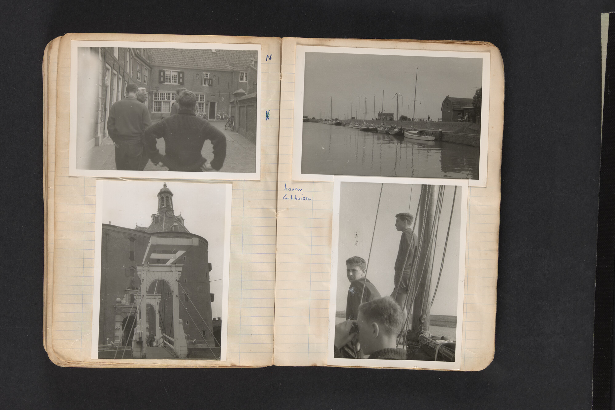 2017.0794; Logboek c.q. fotoalbum van reizen met zeeschouw Grutto in Nederland, 1961-1962; logboek