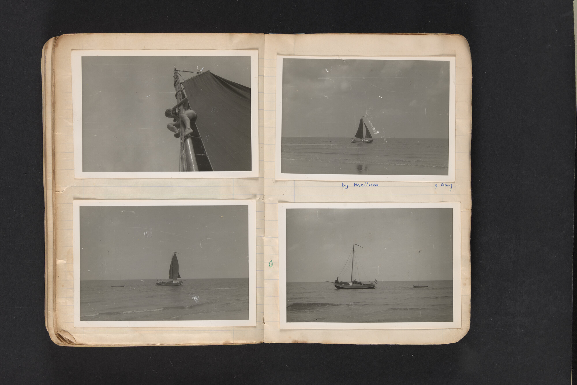 2017.0794; Logboek c.q. fotoalbum van reizen met zeeschouw Grutto in Nederland, 1961-1962; logboek
