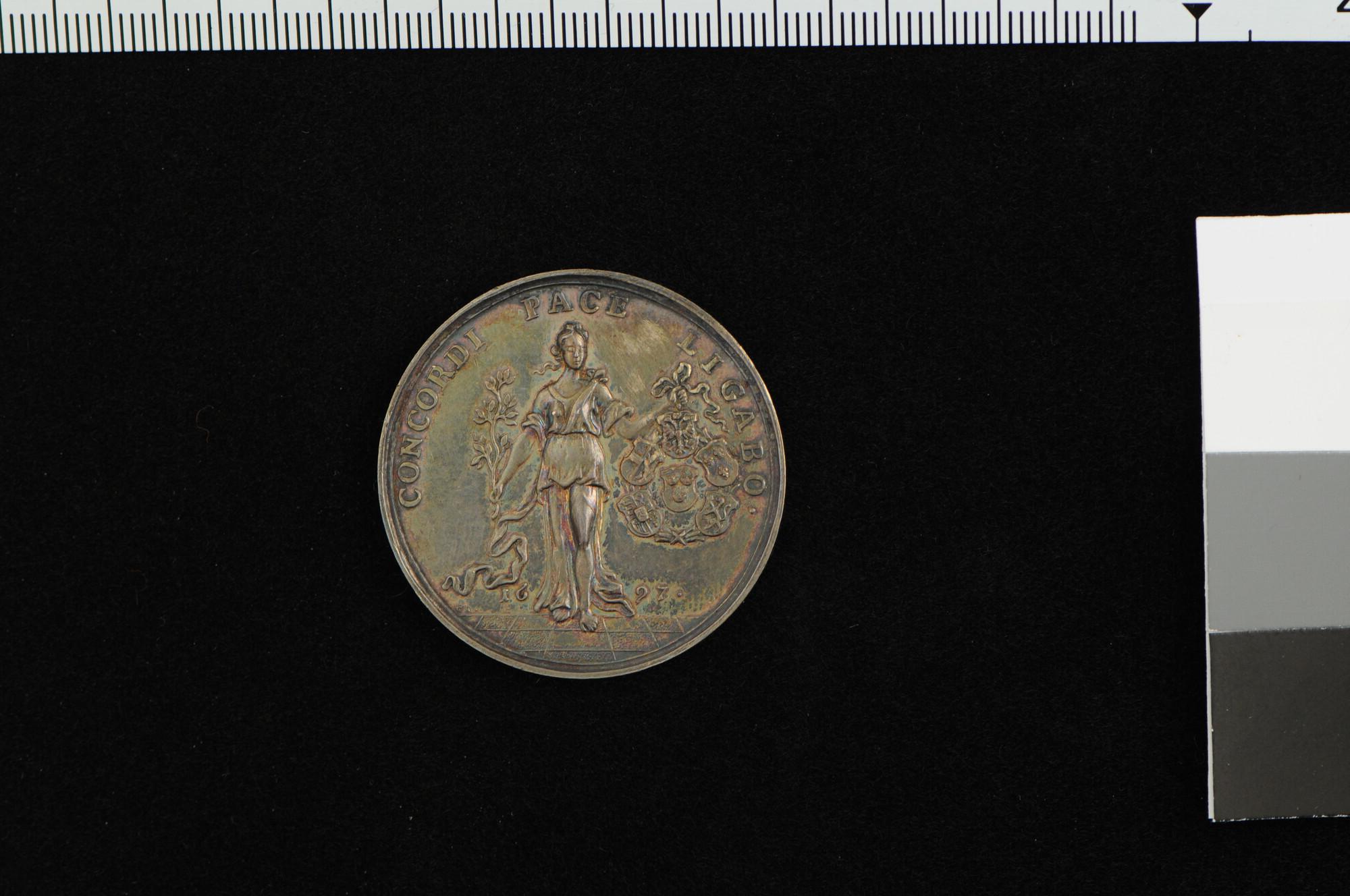 S.0977(02); Penning op de vrede van Rijswijk, 1697; penning