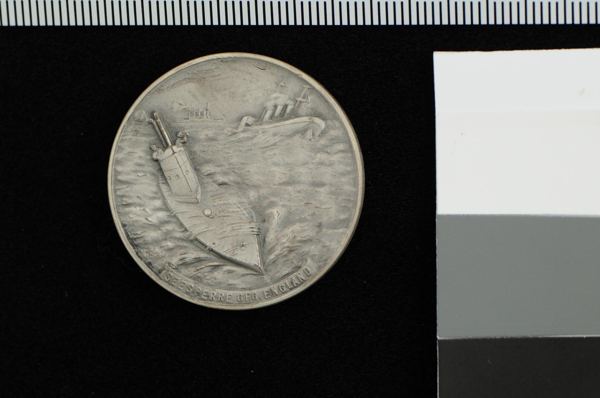 A.0042(06); Duitse penning ter herinnering aan duikbootcommandant Otto Weddigen, 1915; penning