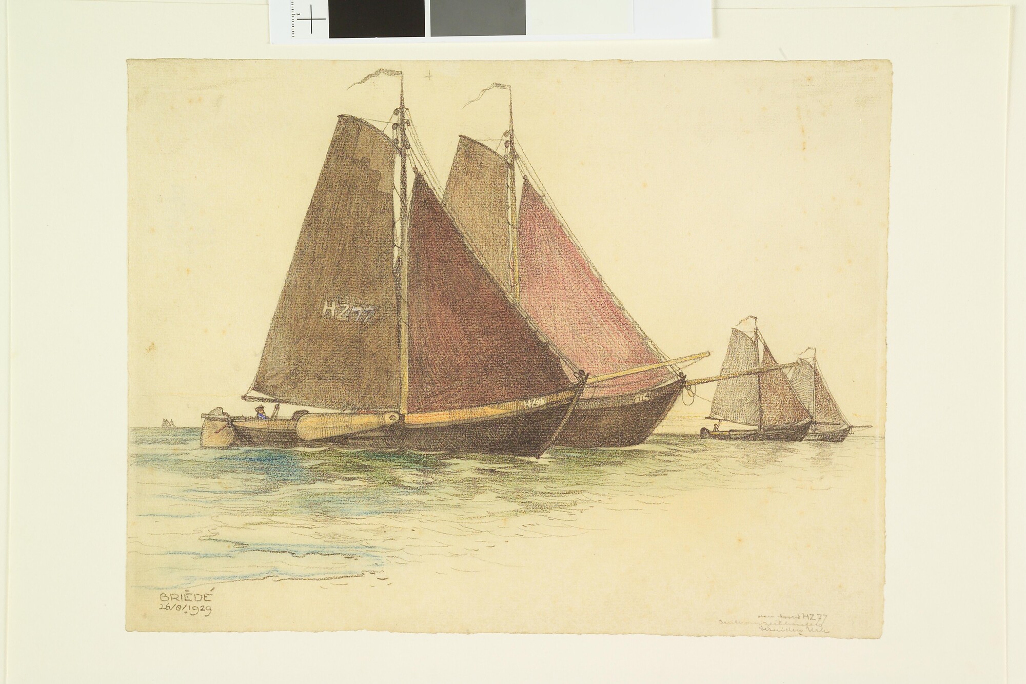 A.2606(01)14; De Huizer botters 'HZ 77' en 'HZ 46'; tekening