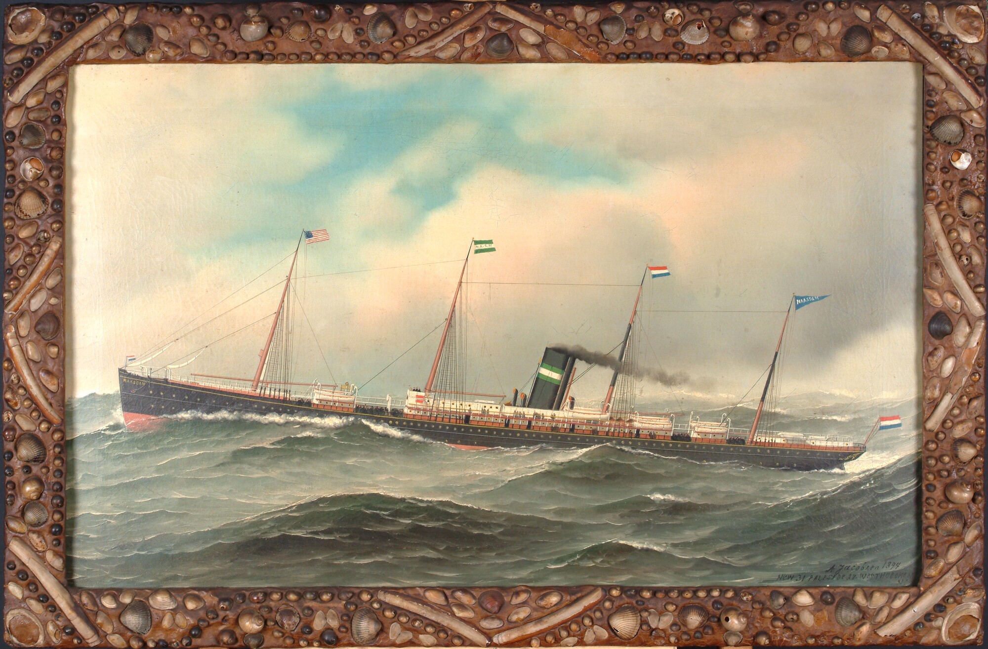 1990.0001; Het passagiersschip ss. Maasdam van de Holland-Amerika Lijn; schilderij