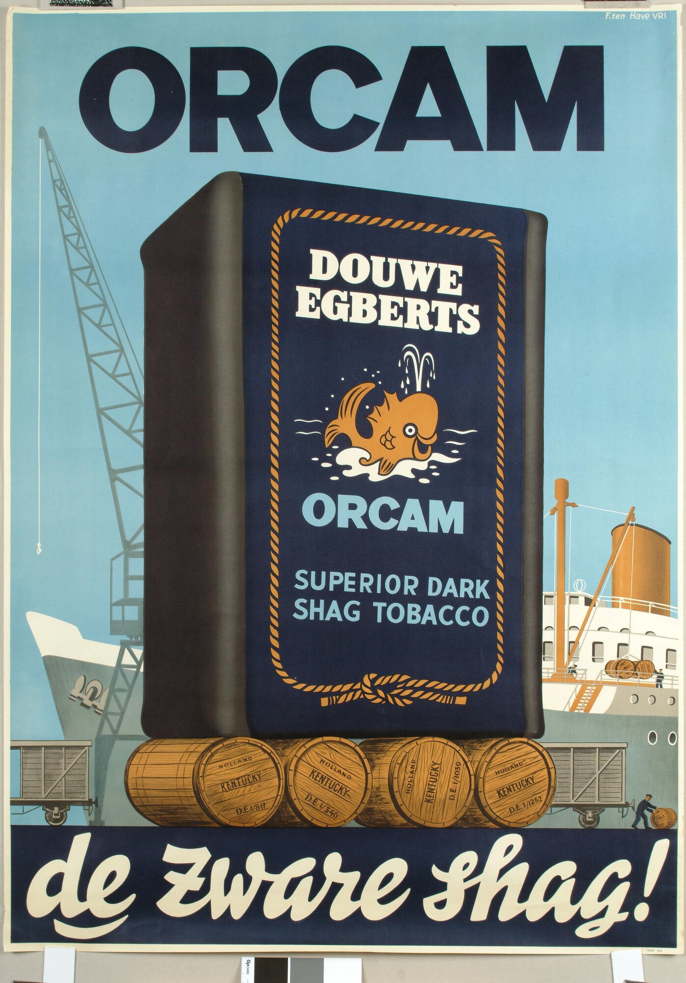 2004.5632; Reclameaffiche voor Douwe Egberts' Orcam zware shag; affiche