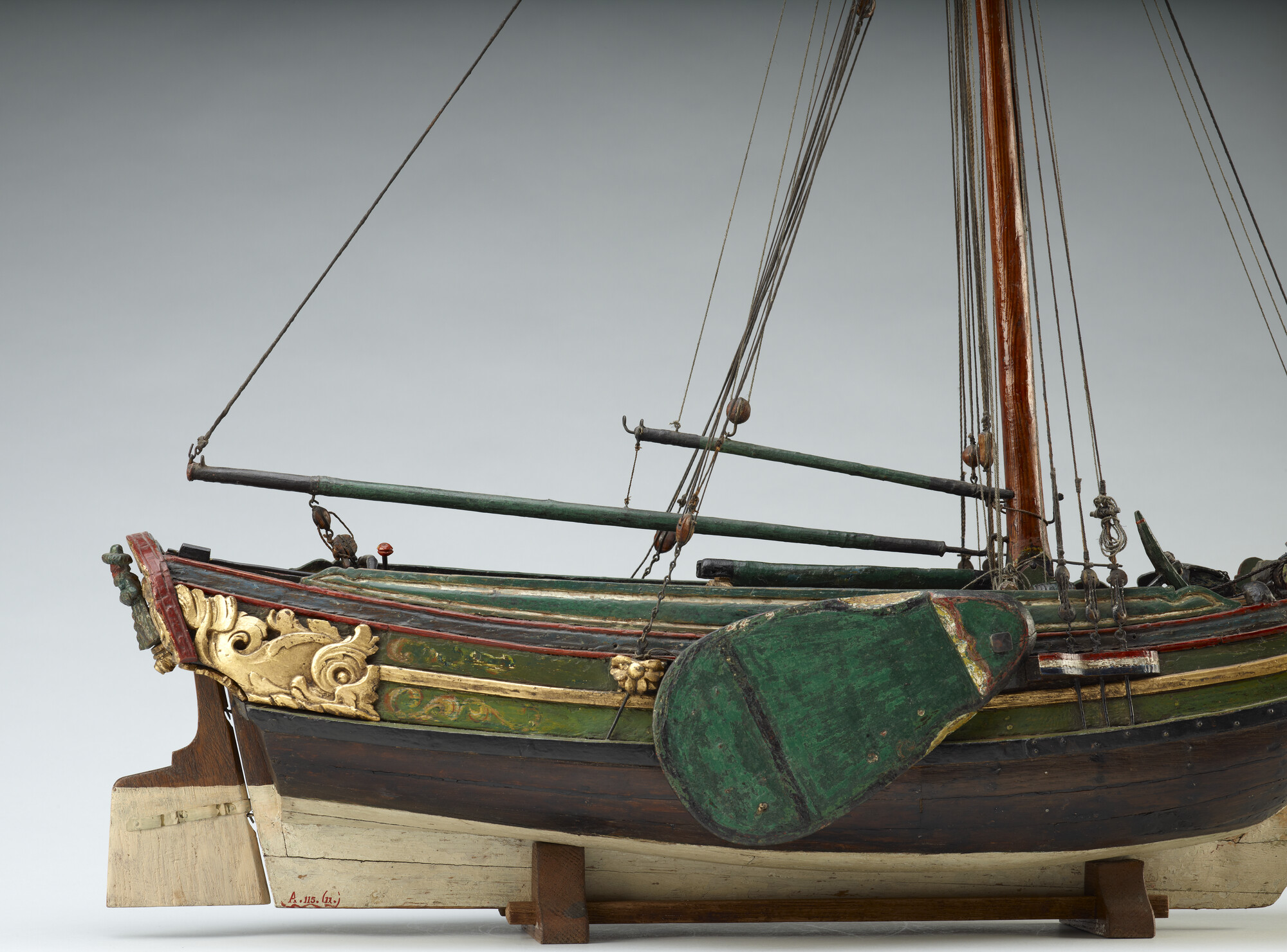 A.0115(11); Model van het hekjacht De Vrouw Jacomina; scheepsmodel