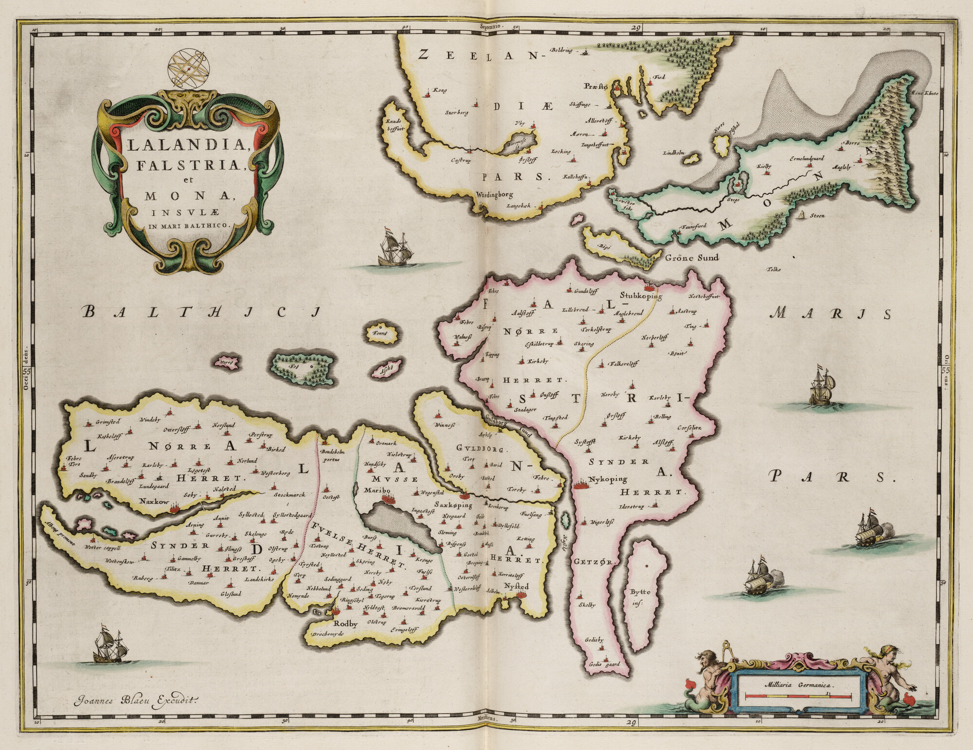 S.1034(01) [kaart 029]; Kaart van de eilanden Lolland, Falster en Møn; landkaart