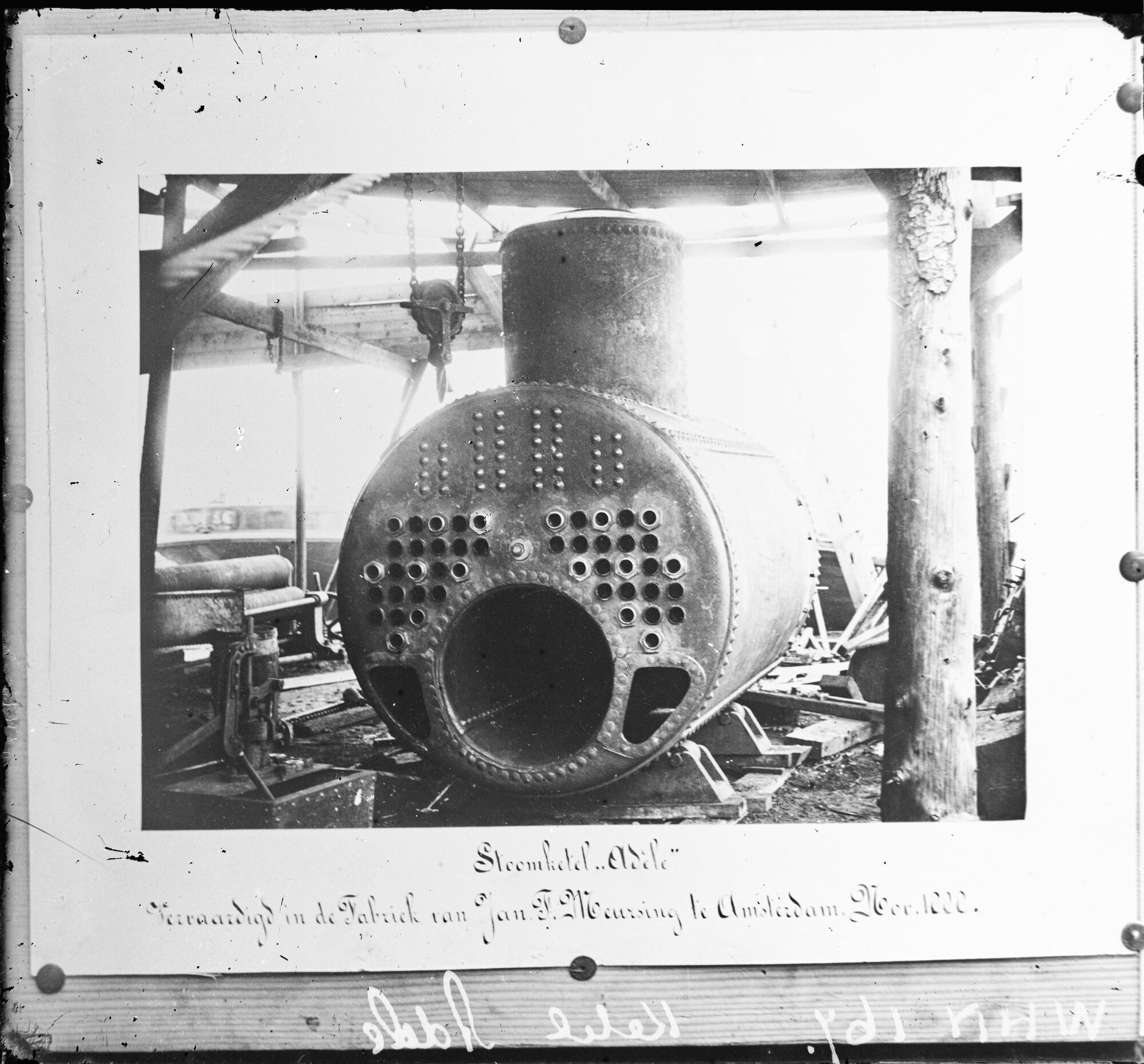 S.1156(06)268b; Reproductienegatief van de stoomketel voor het vrachtschip ss. Adèle; negatief