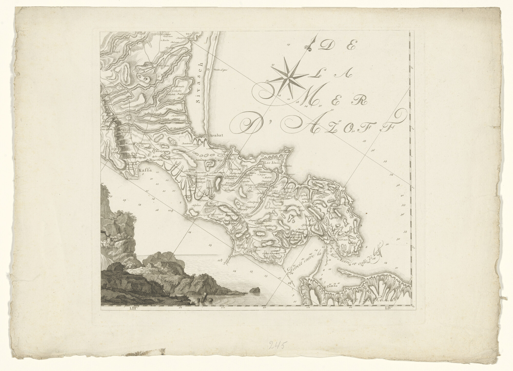 A.0847(03)c; Kaart van de Krim, door J.H. van Kinsbergen, in vier delen: Zuid- Oostelijke deel; landkaart
