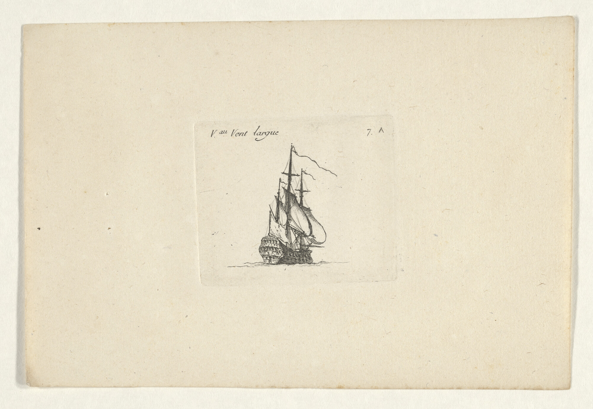 A.0132(02)12-43; Uit de serie 'Diverses manoeuvres des V.aux', VII Cahier, nummer A7; prent