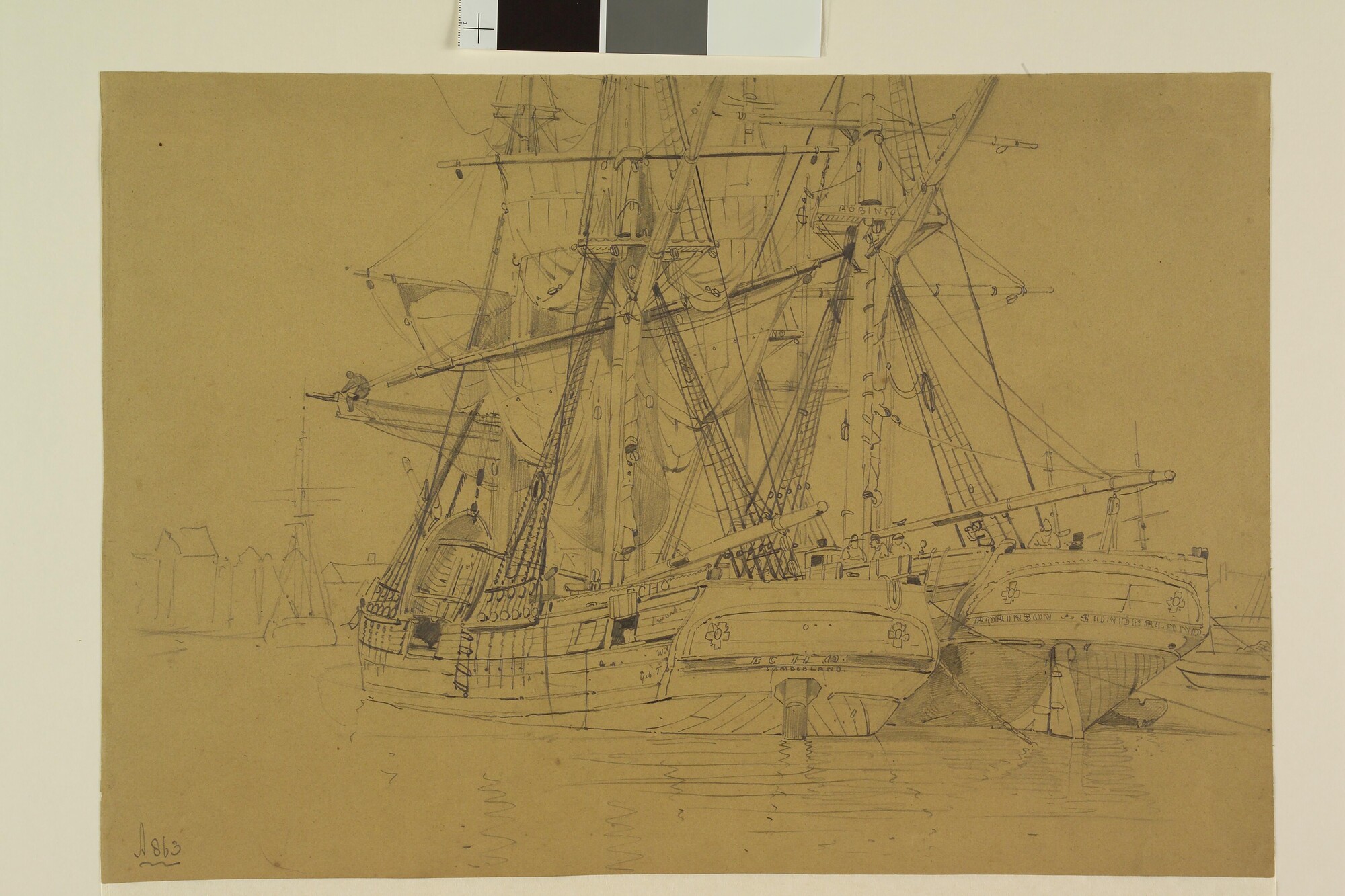 A.0863(03); De brikschepen 'Echo' en 'Robinson'; tekening