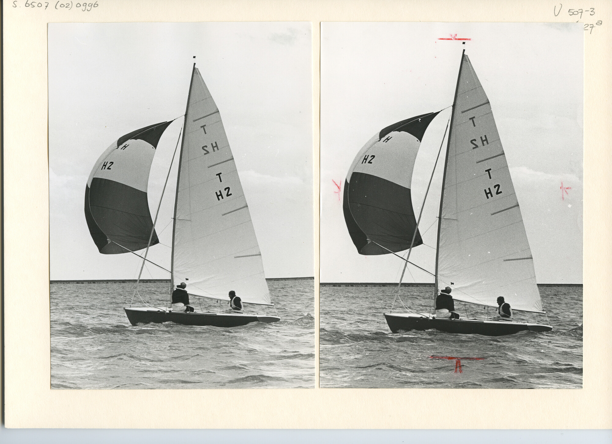S.6507(02)0996.03; Zwart-wit foto van de Hollandweek II: de Tempest-klasse op het IJsselmeer; foto