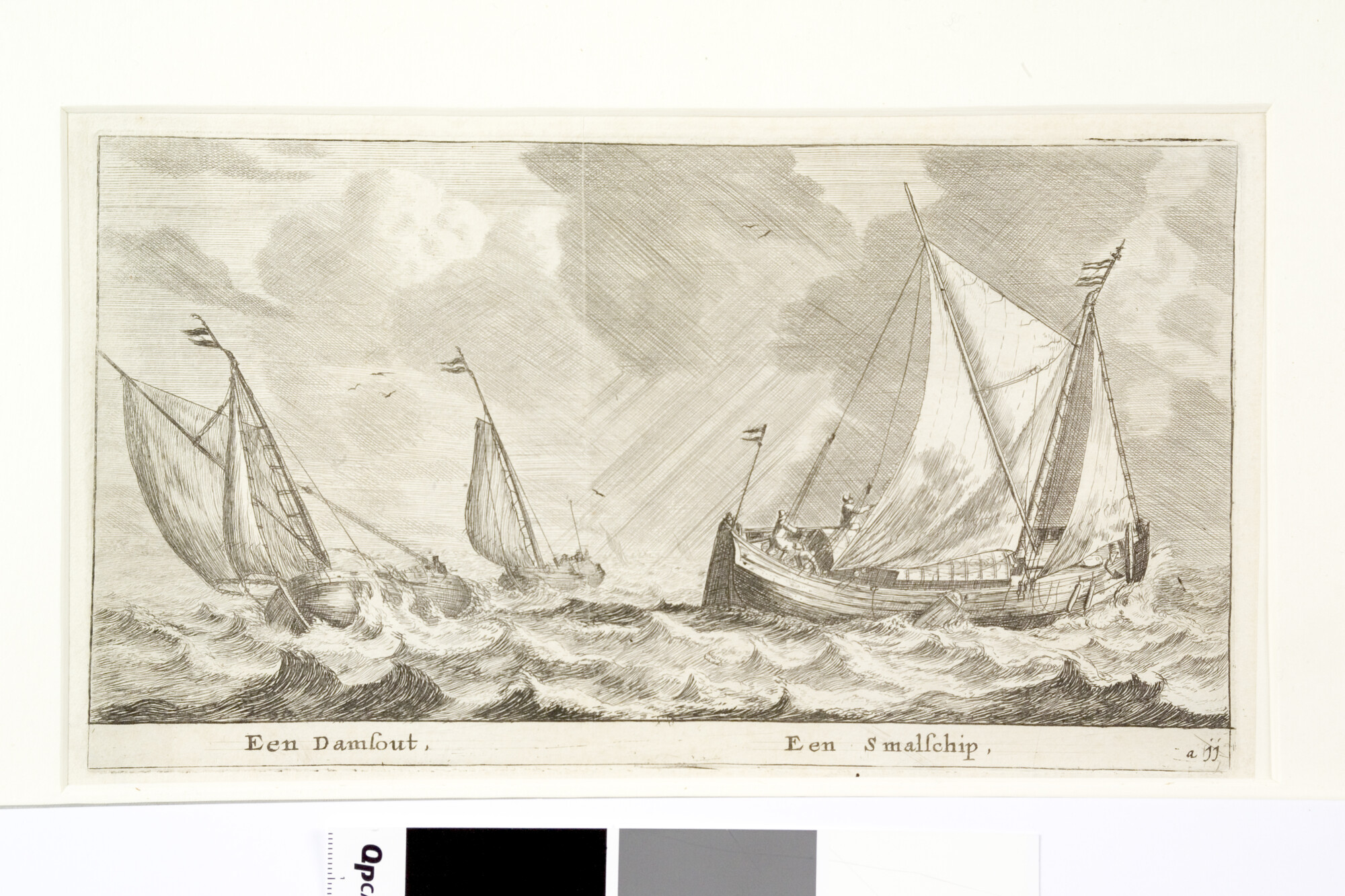 A.0149(0039); Prent van een damschuit en een smalschip; prent