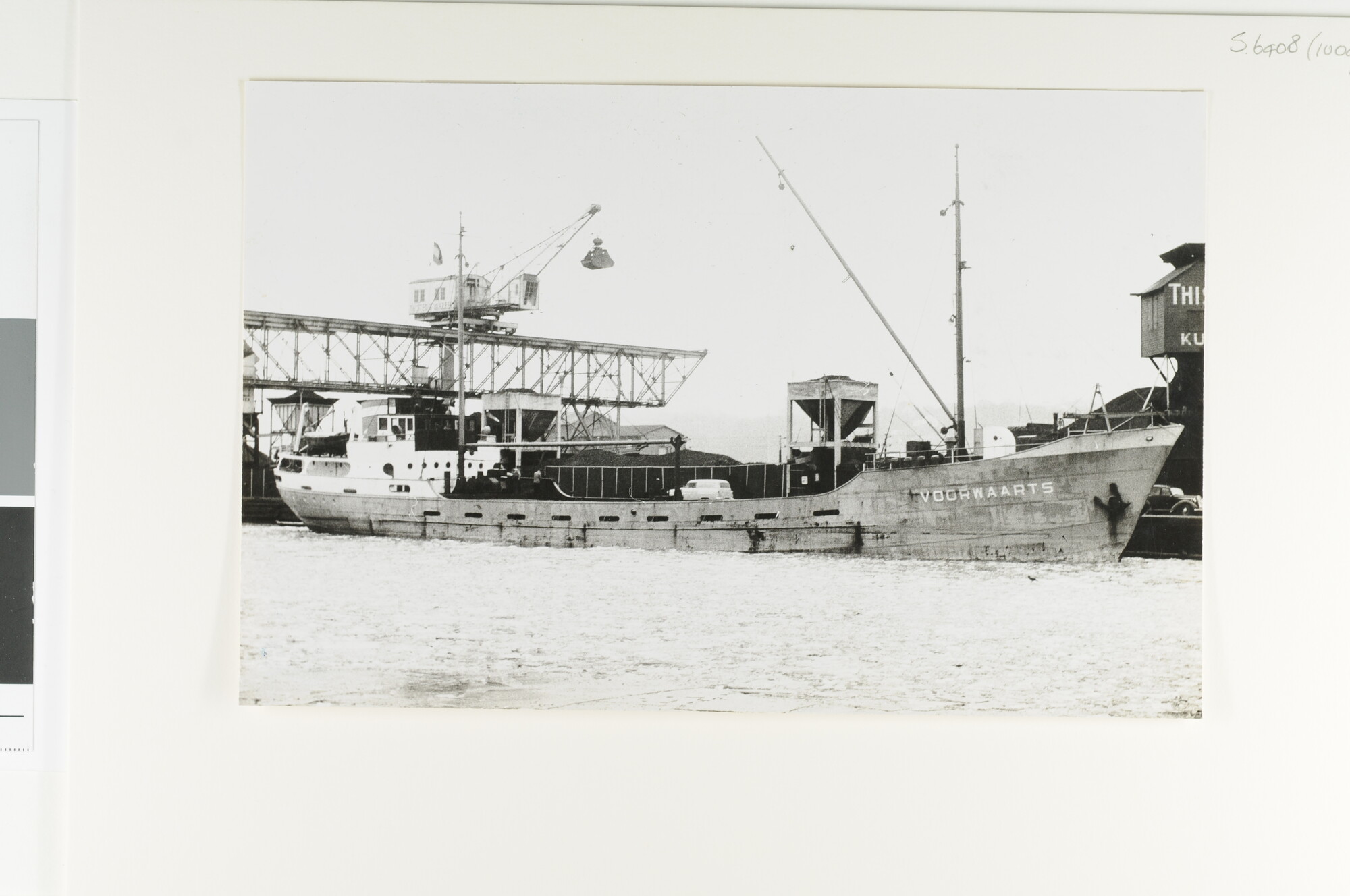 S.6408(1009); De coaster ms. Voorwaarts van Rederij Voorwaarts te Haren [...]; foto