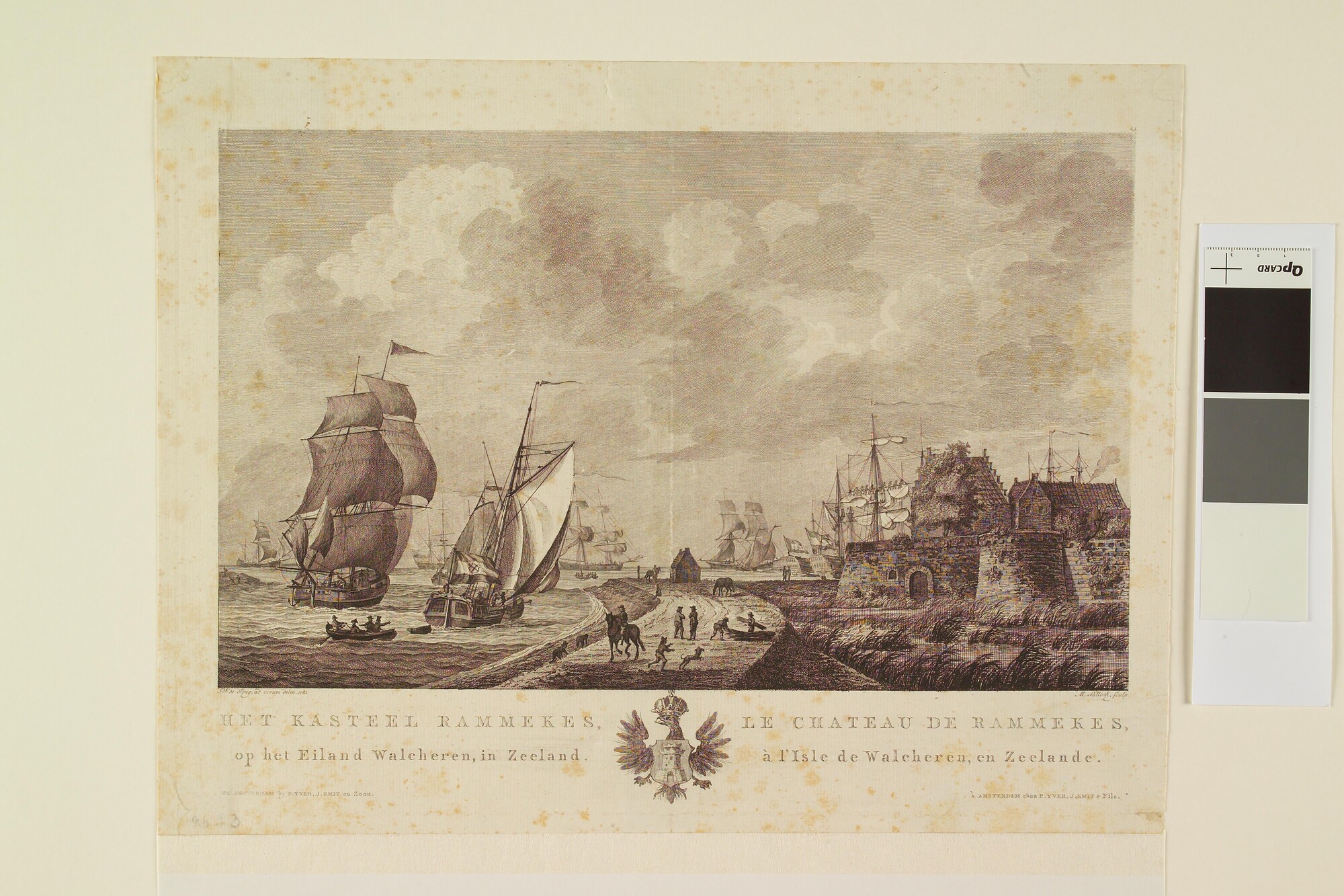 A.0149(0737); Het kasteel Rammekes, op het Eiland Walcheren in Zeeland; prent