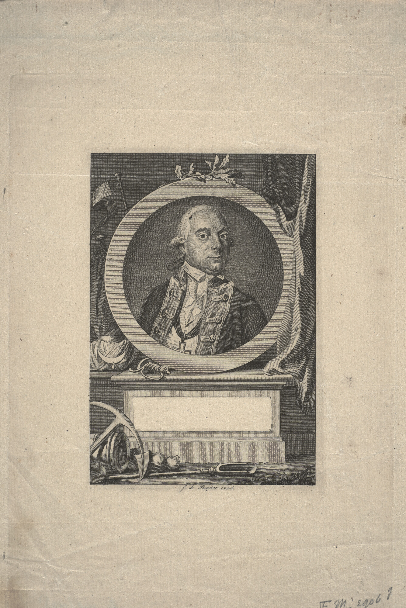 A.0145(179)1 [nr 0002]; Portret van kapitein-ter-zee Jan Hendrik Ridder van Kinsbergen; prent