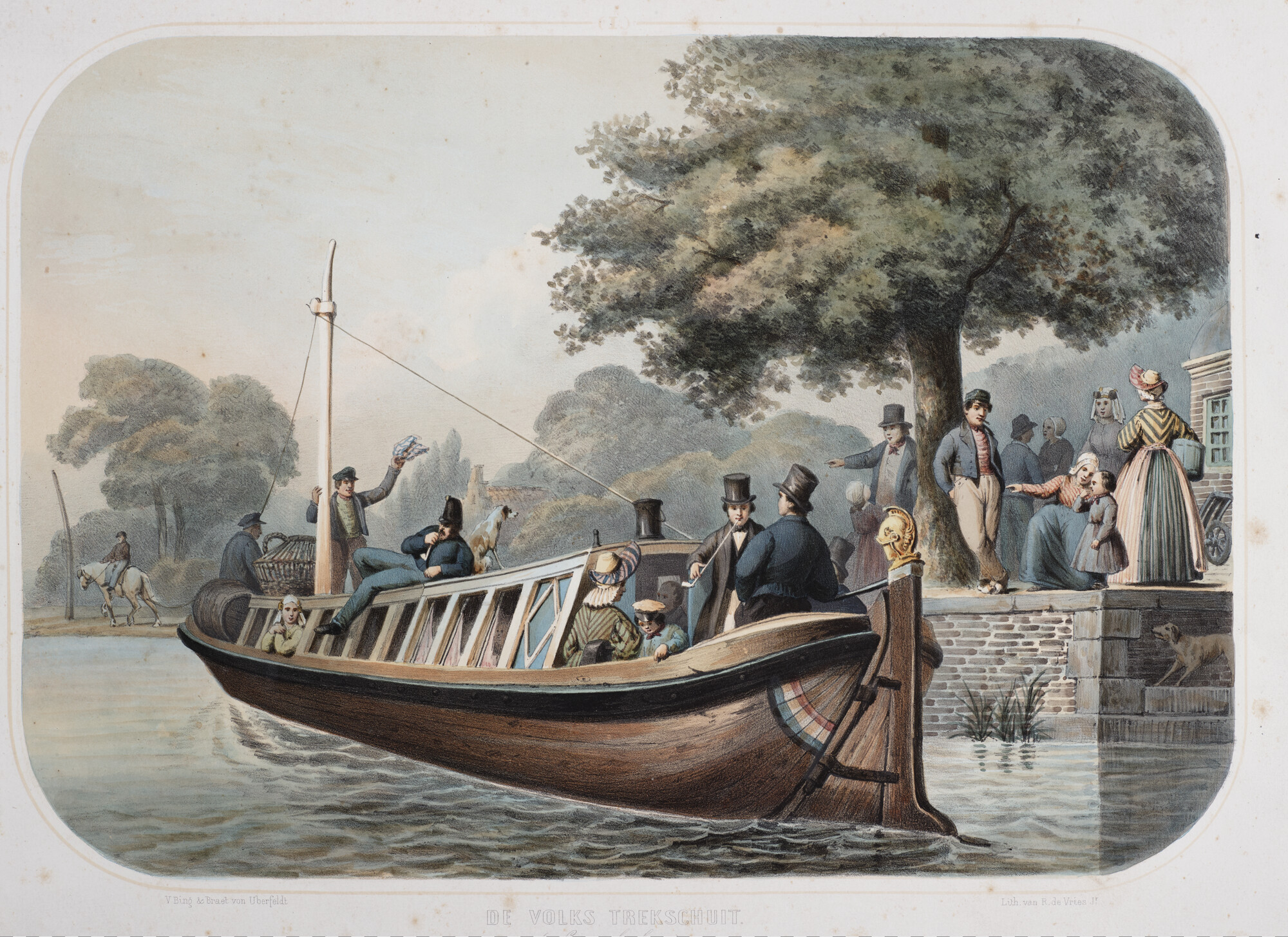 A.0632(01); Volkstrekschuit omstreeks 1850; prent