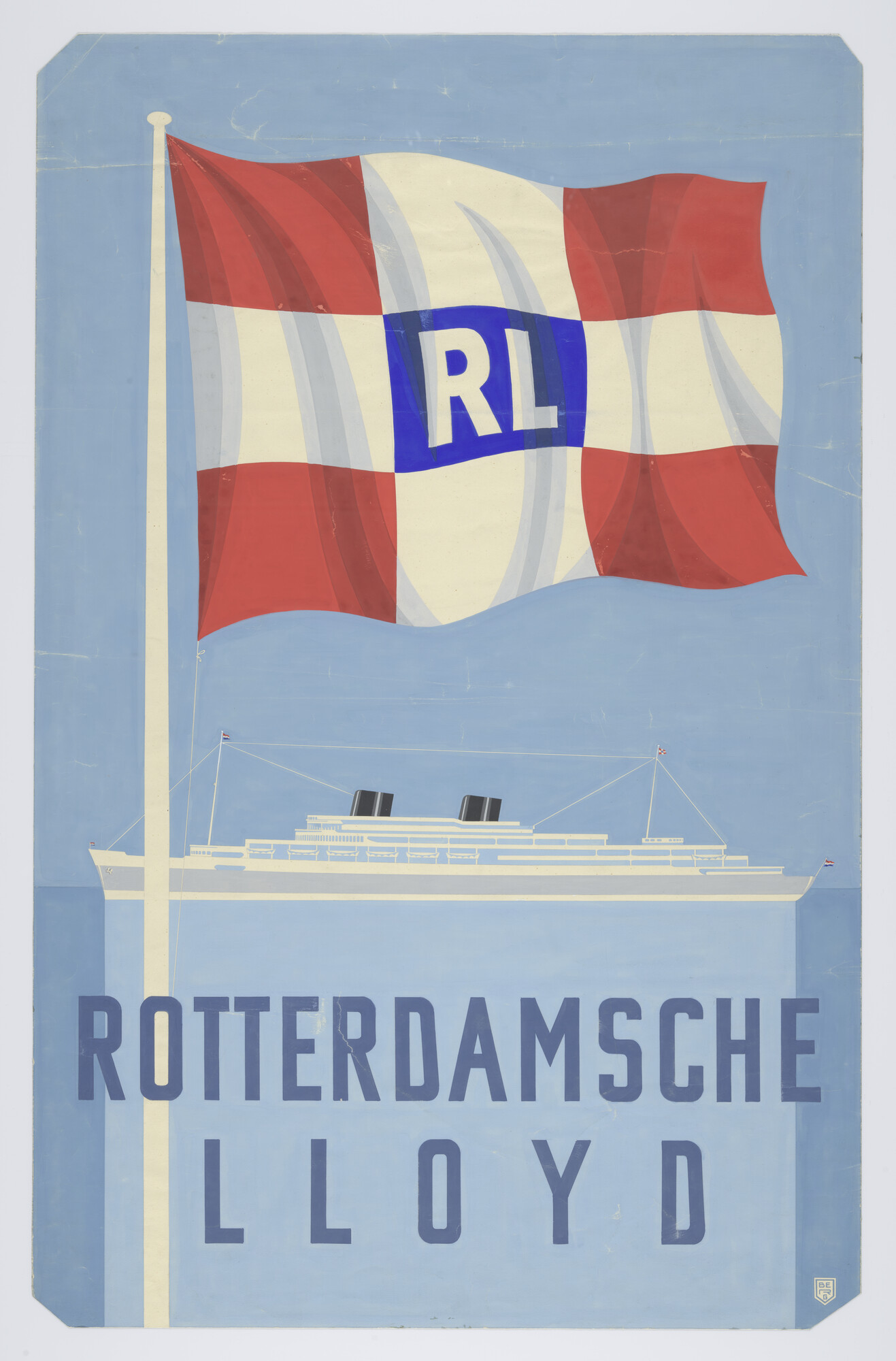 S.4294(08); Ontwerp voor een affiche van de Koninklijke Rotterdamsche Lloyd; tekening