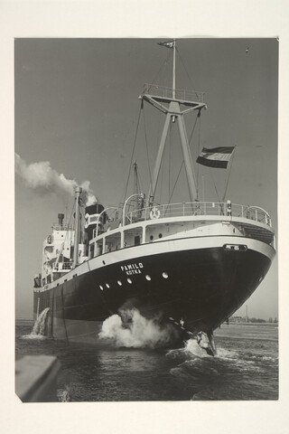 S.5219(12)0113; Foto's van de proeftocht van het Finse vrachtschip ss. 'Pamilo' voor Enso Gutzeit te Helsinki; fotoreportage