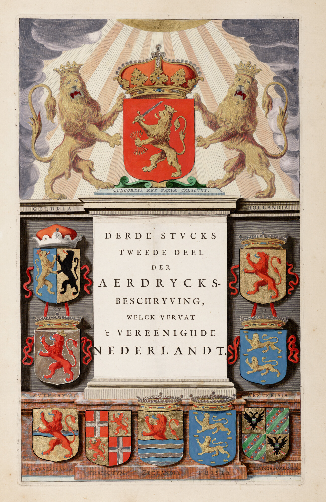 S.1034(03) [kaart 039]; Titelpagina van het derde stuk van het tweede deel van de Grooten Atlas van; titelpagina