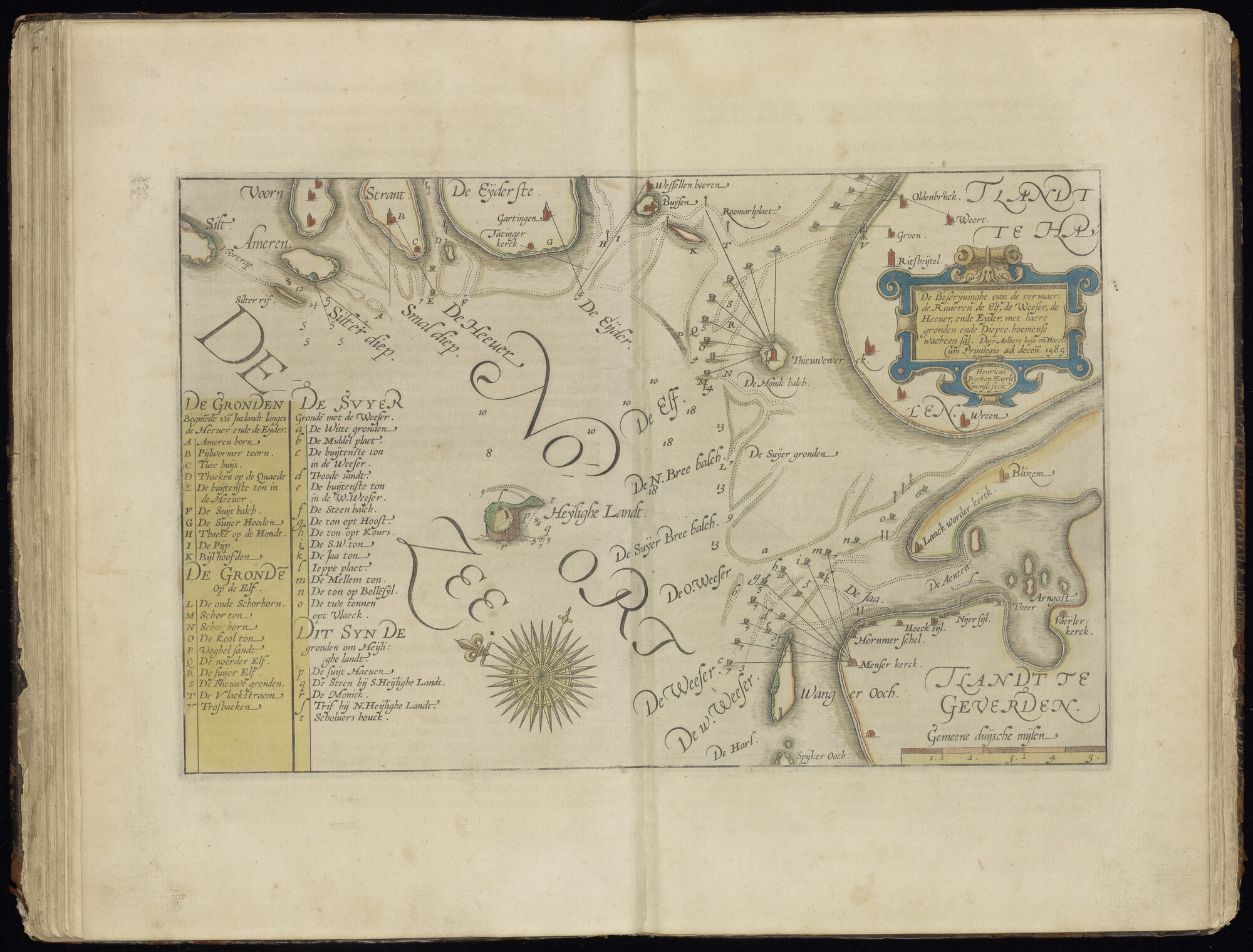 A.0524 [kaart 005]; Kaart van de Noordzee en de kust van Noordwest-Duitsland; kaart