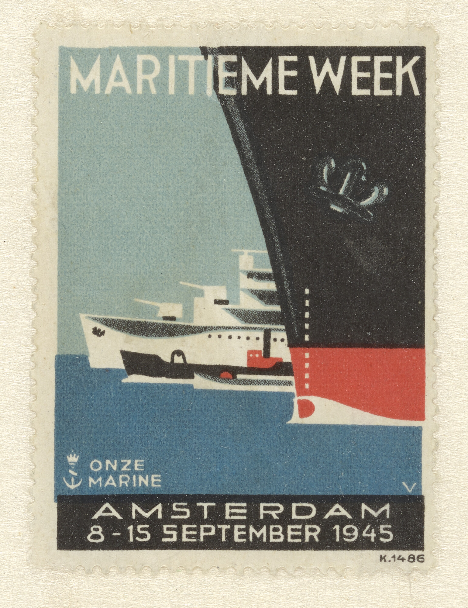 S.7217(09); Sluitzegel van het Comité 'Onze Marine'; sluitzegel