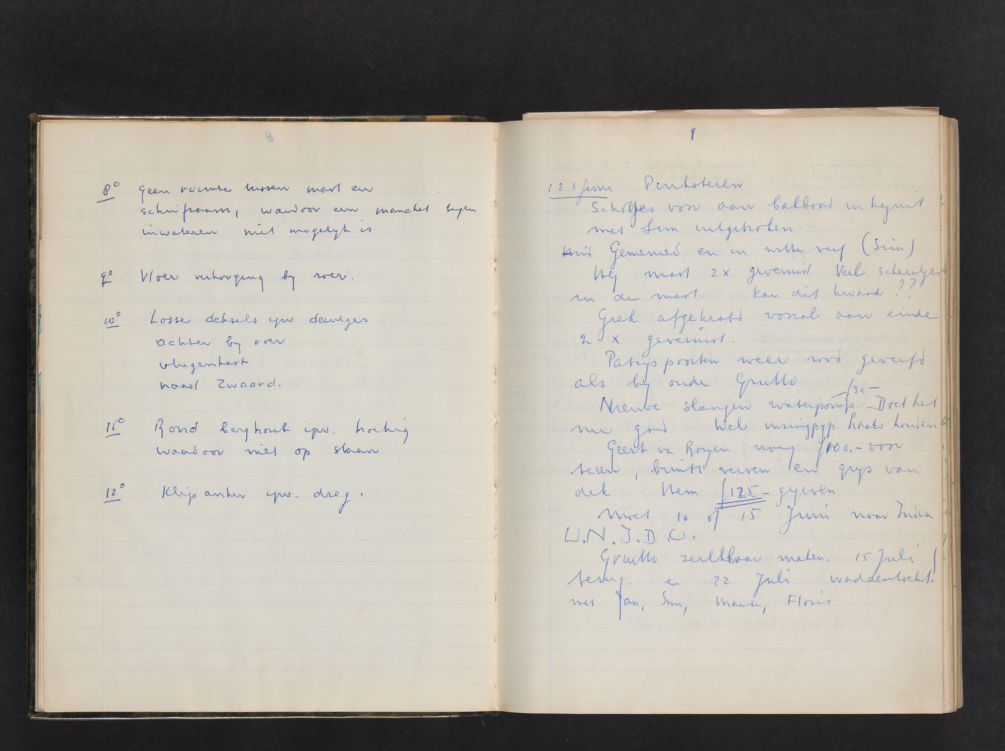 2017.0802; Logboek c.q. fotoalbum van reizen met zeeschouw Grutto (II) in Nederland, Duitsland en Denemarken, 1973-1974; logboek