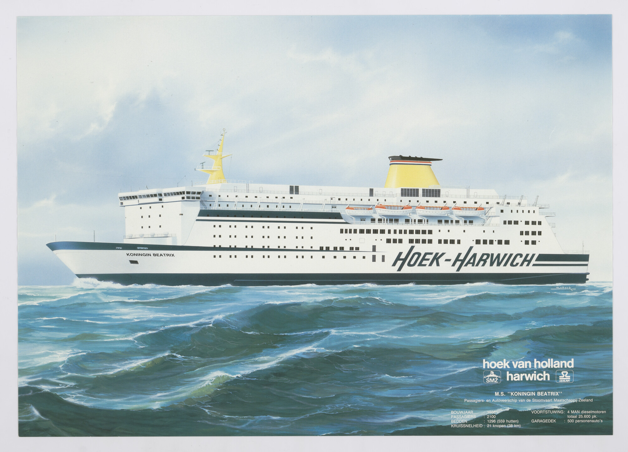 1994.4740; Lijndienst Hoek van Holland - Harwich; affiche