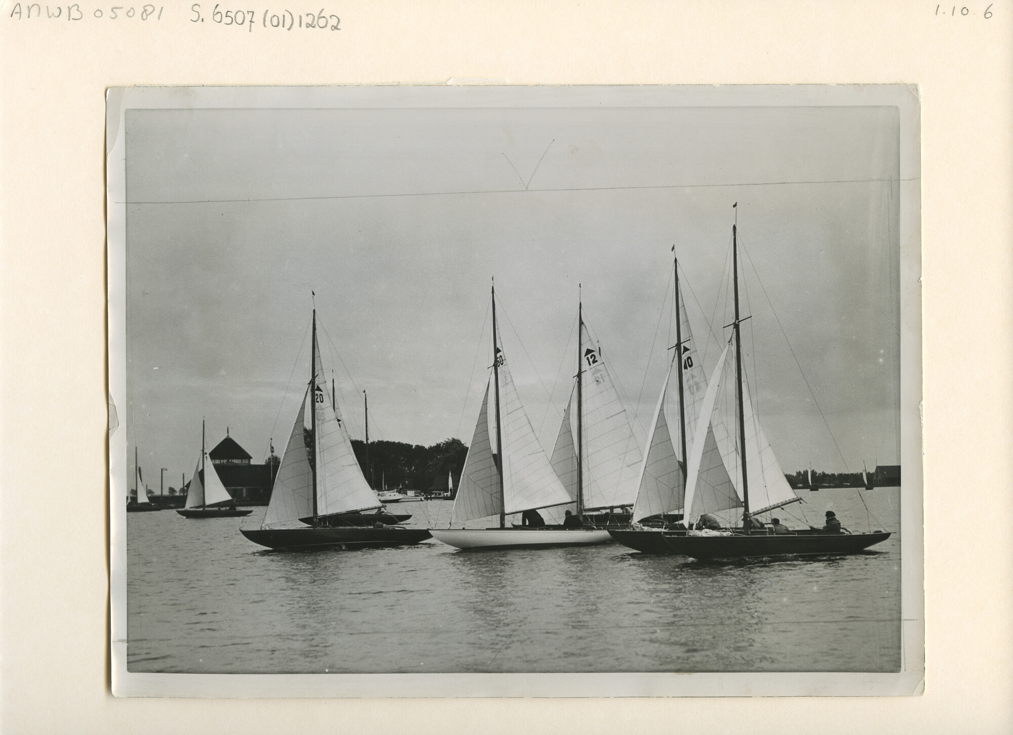S.6507(01)1262; Foto start Pampusklasse tijdens De Kaag, 1937; foto