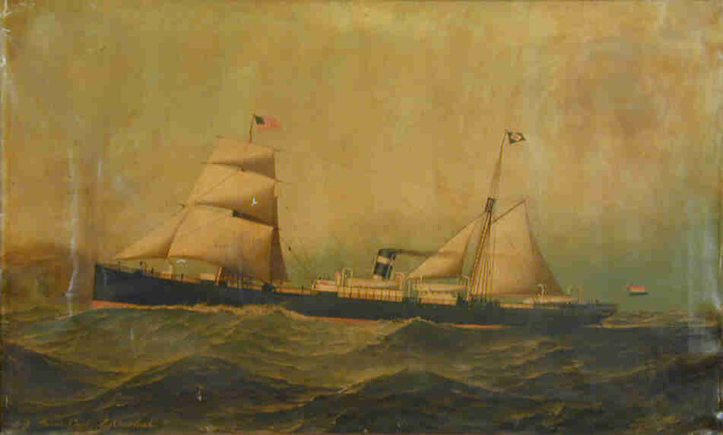 A.1537(02); Het ss. Jason van de Koninklijke Nederlandsche Stoomboot Maatschappij; schilderij