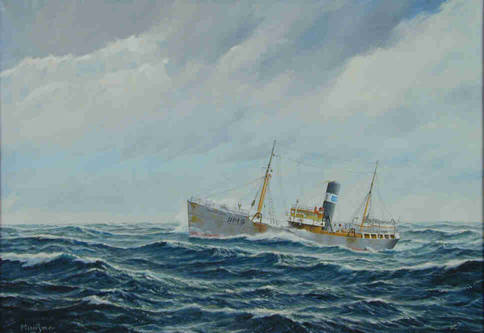 A.4867; De stoomtrawler Haarlem (IJM 9); schilderij