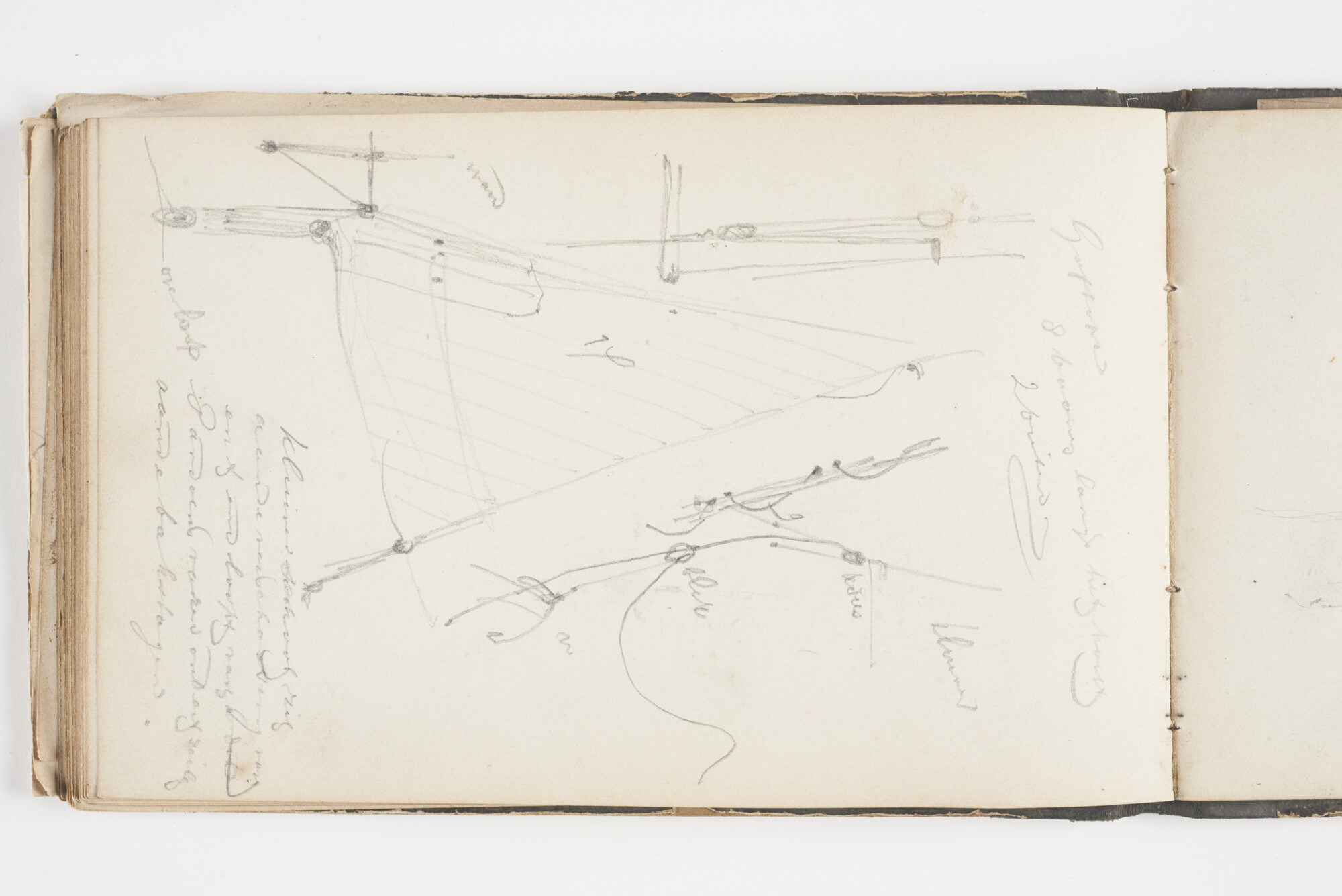 A.2019(02); Schetsboek met studies van binnenschepen en zeeschepen; schetsboek