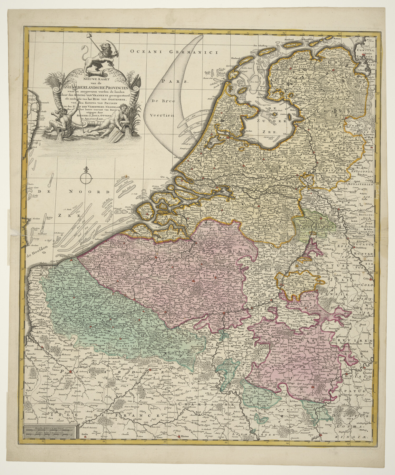 A.3845(01)021; Nieuwe Kaart van de XVII Nederlandse provinciën; landkaart
