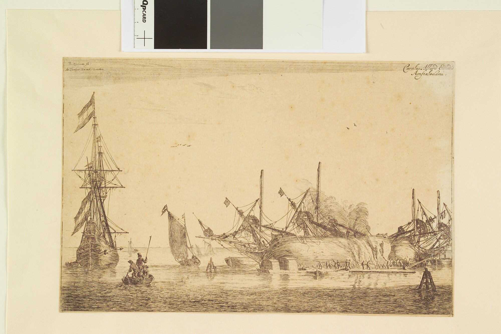 A.0149(0341); Het kalfaten van een schip; prent