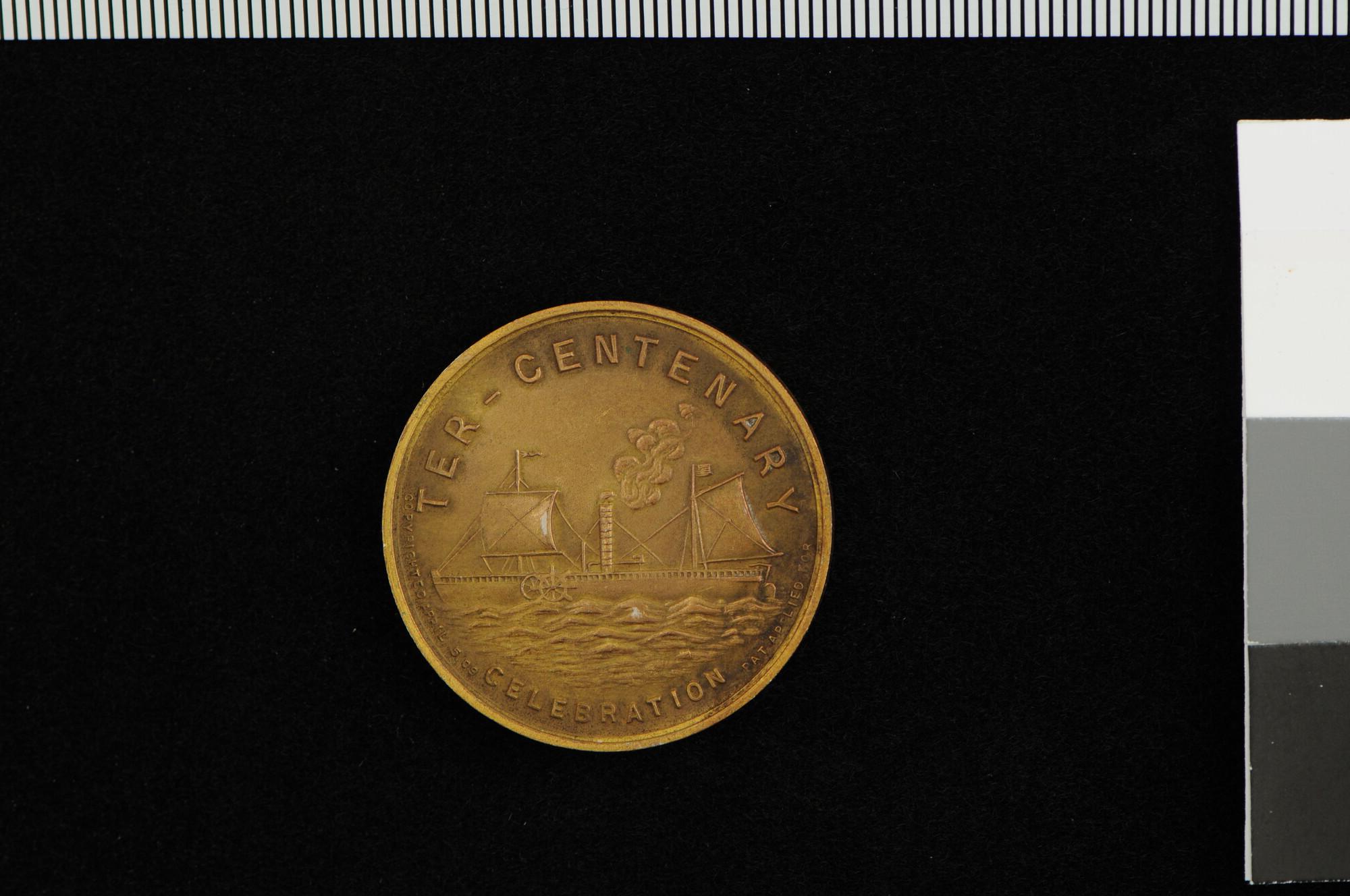S.3282(03); Amerikaanse penning op de Hudson Fulton herdenking, 1909; penning
