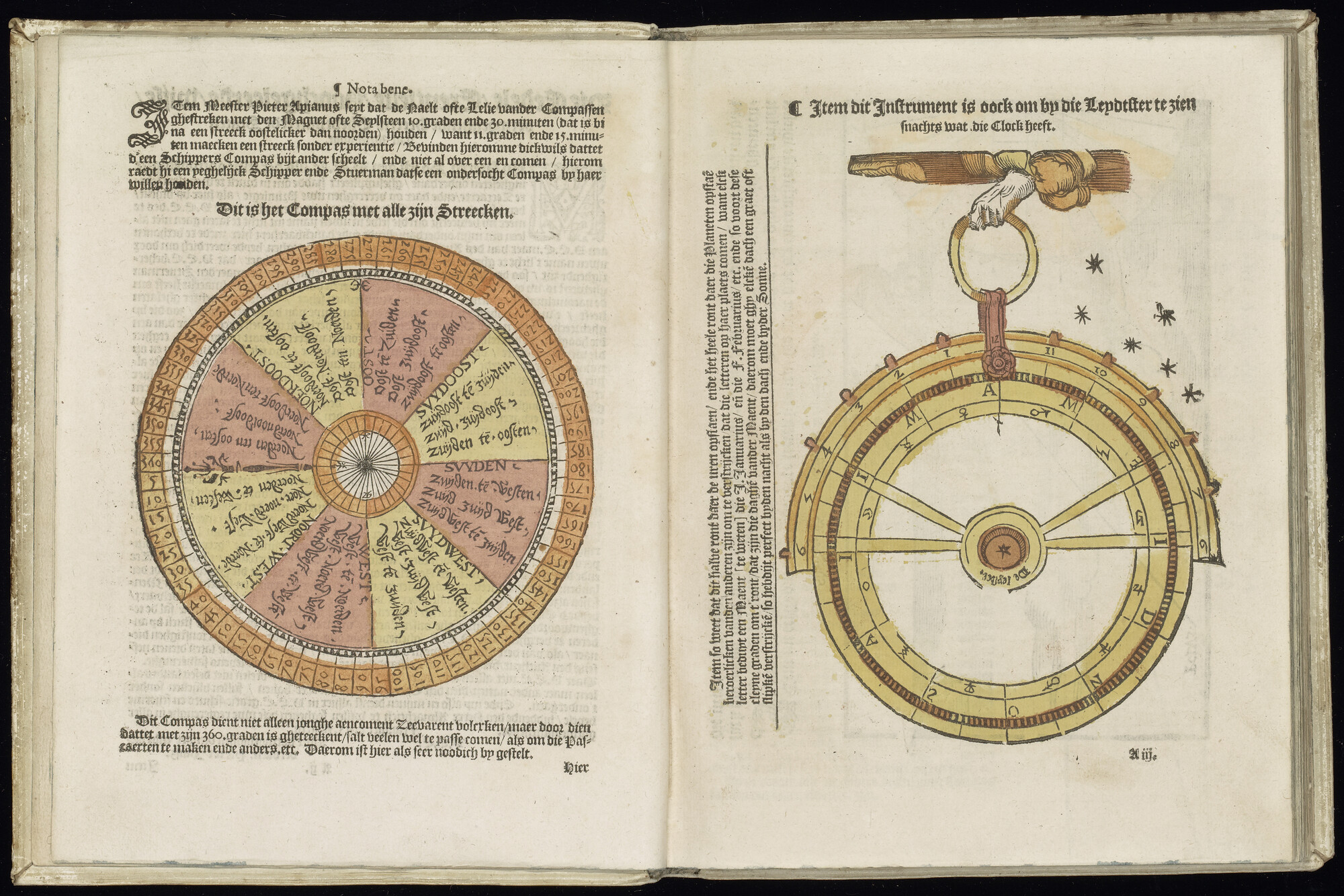 S.1227 [kaart 003]; Afbeeldingen van het kompas en het meetinstrument; kaart