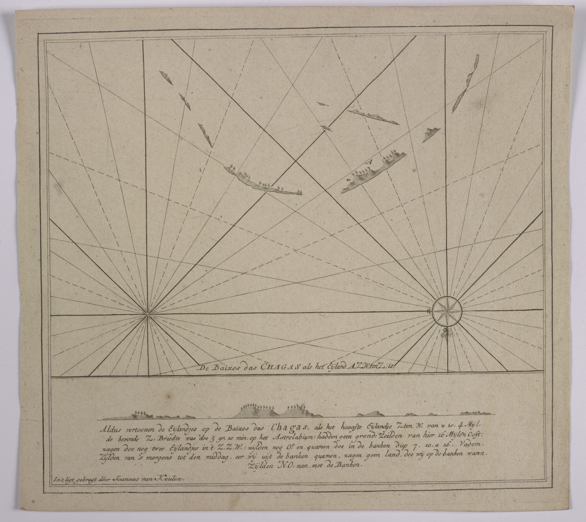 S.0966(16); Detailkaart van een rif met eilandjes (verm. de Eagle Islands) in de Baixos das Chagas (Great Chagos Bank), onderdeel van de Chagosarchipel in de Indische Oceaan; kaart