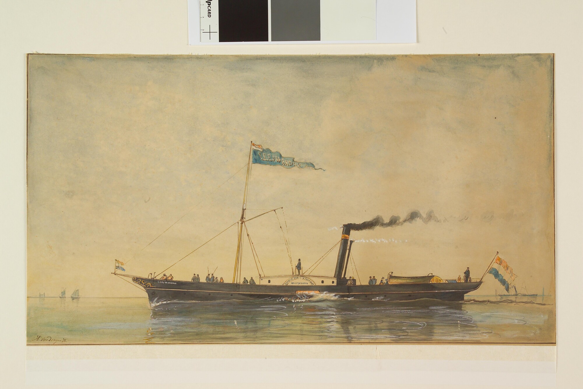 A.2227(05); Het raderstoomschip 'Leeuwarden' van de Zuiderzee Stoomboot Maatschappij; tekening