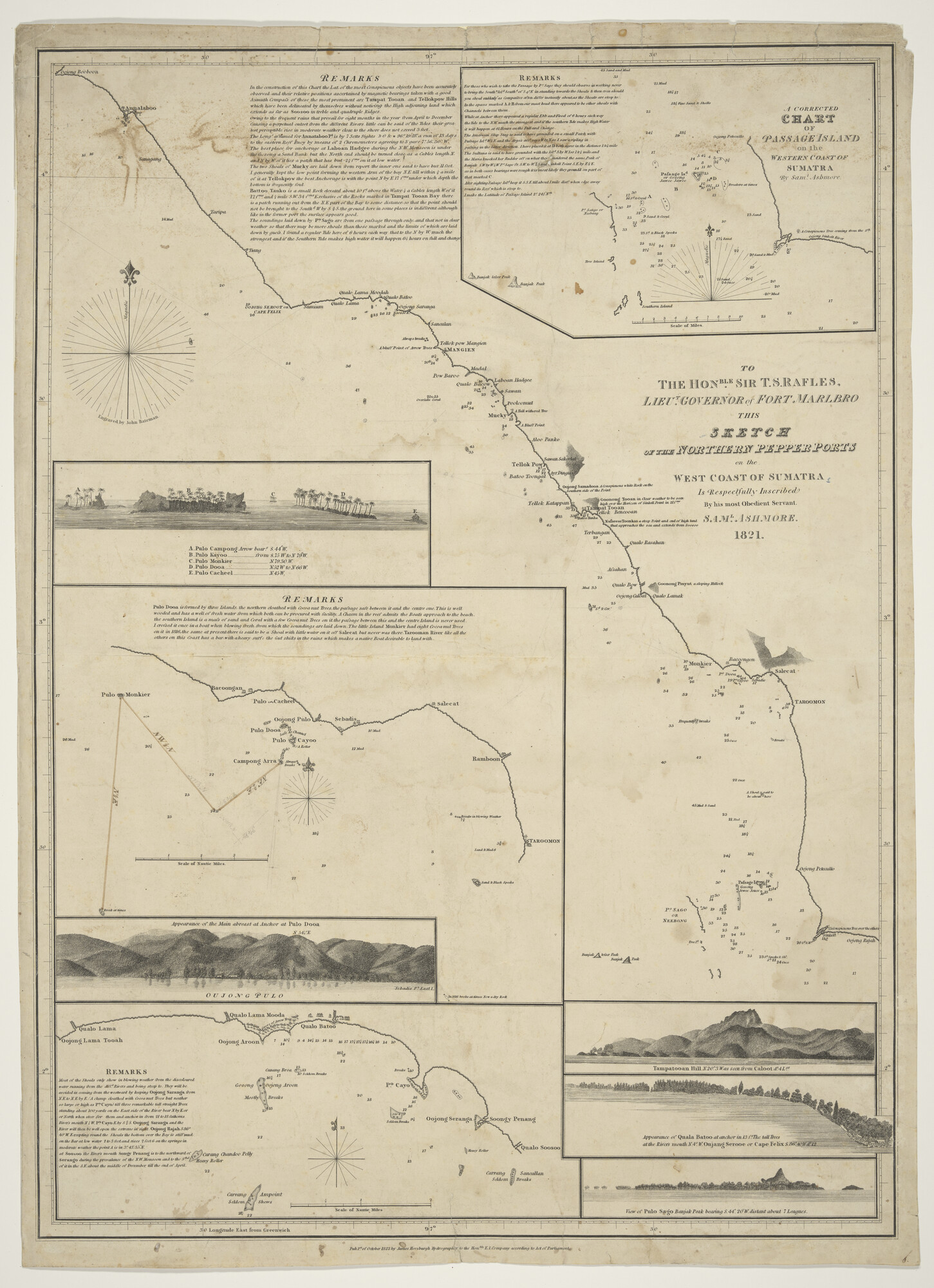 S.0521(077); Kaart van een deel van de westkust van Sumatra door P. Dibbetz; zeekaart
