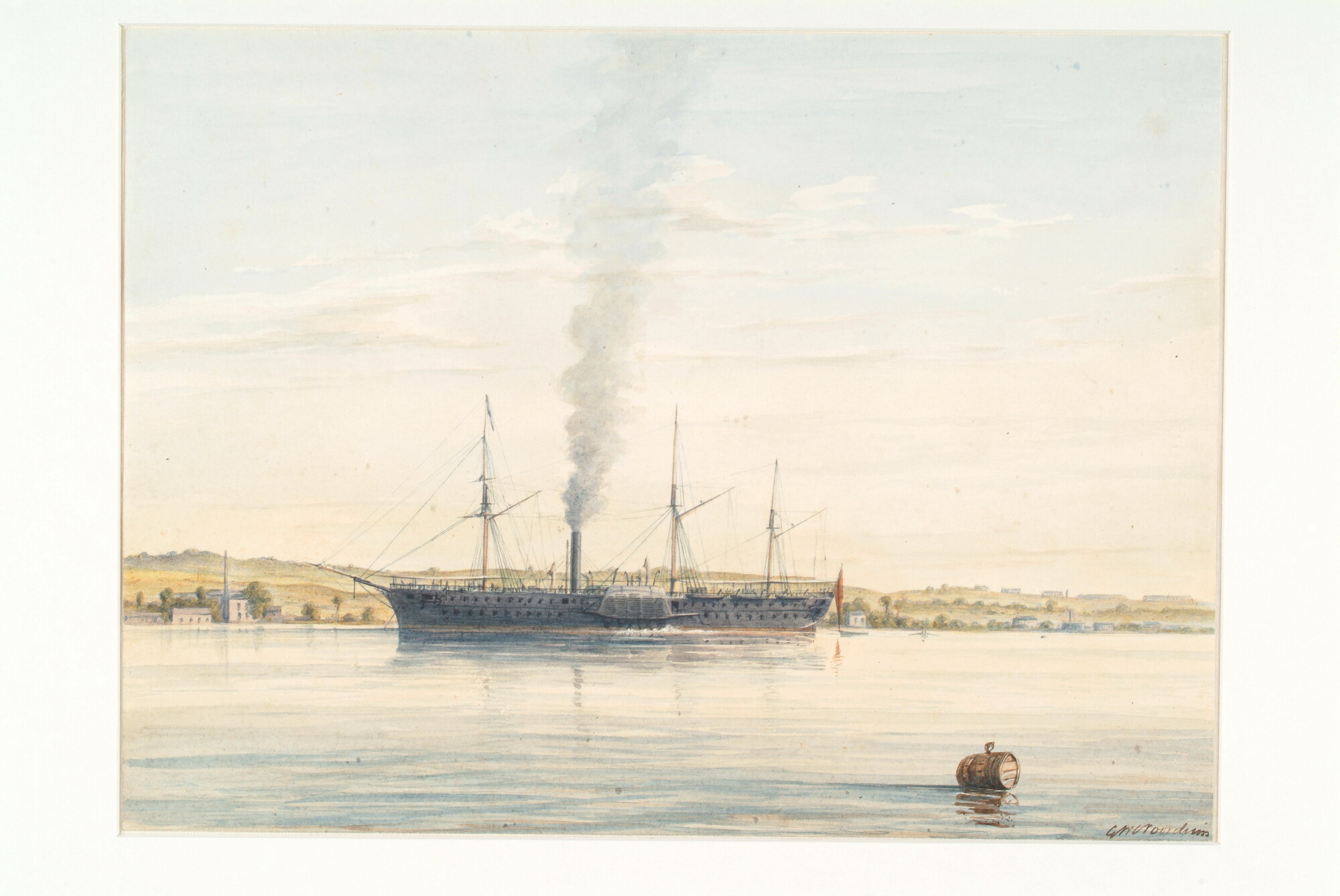 A.3504(16); Het Engelse raderstoomschip 'Thames'; tekening