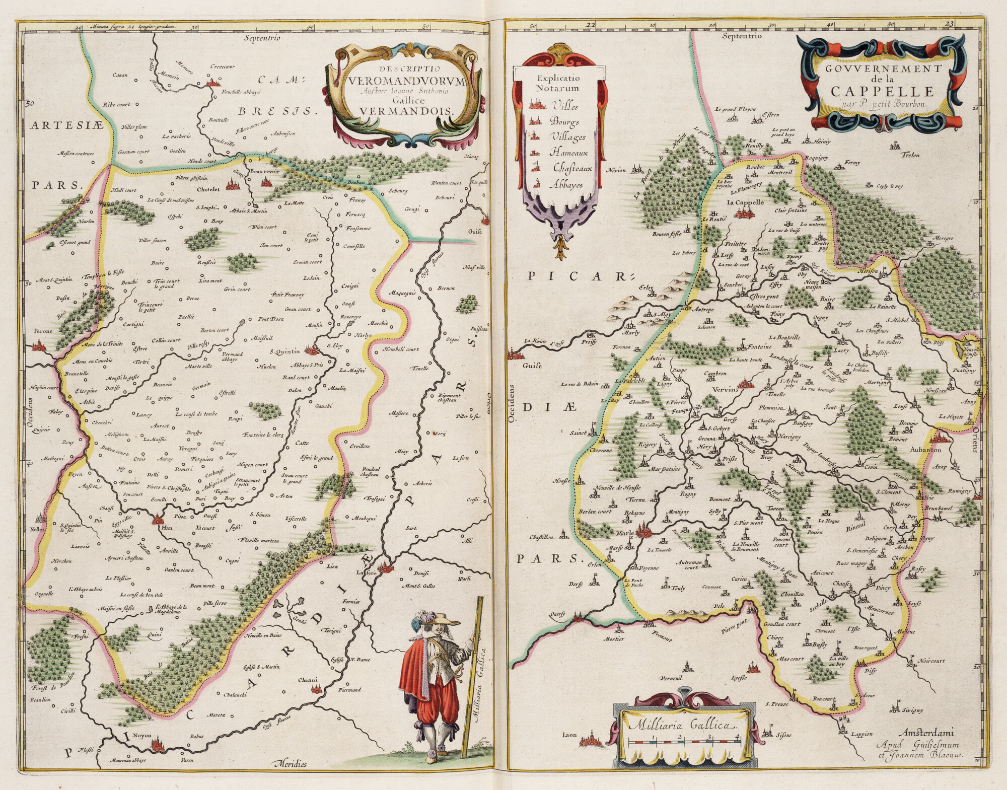 S.1034(13) [kaart 018]; Kaart van Vermandois [links]  en La Capelle [rechts]; landkaart