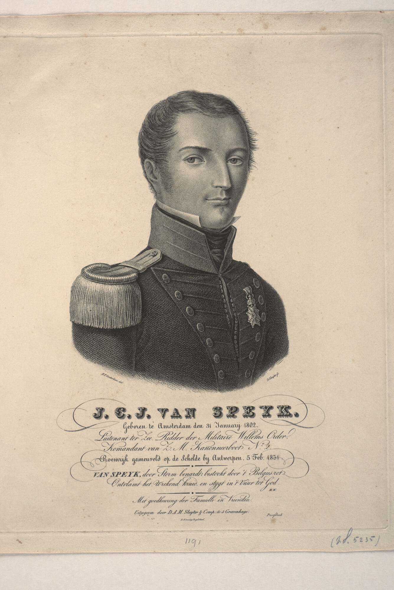 A.0482(03)11; Portret van J.C.J. van Speyk; prent