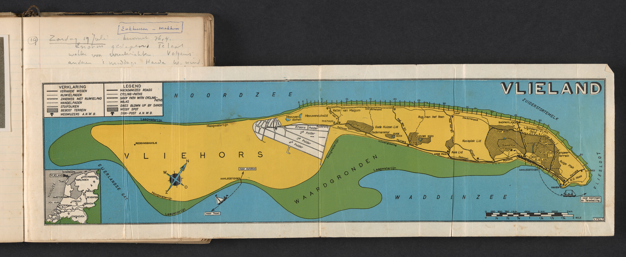 2017.0791; Logboek c.q. fotoalbum van reizen met zeeschouw Grutto in Nederland, 1952-1954; logboek